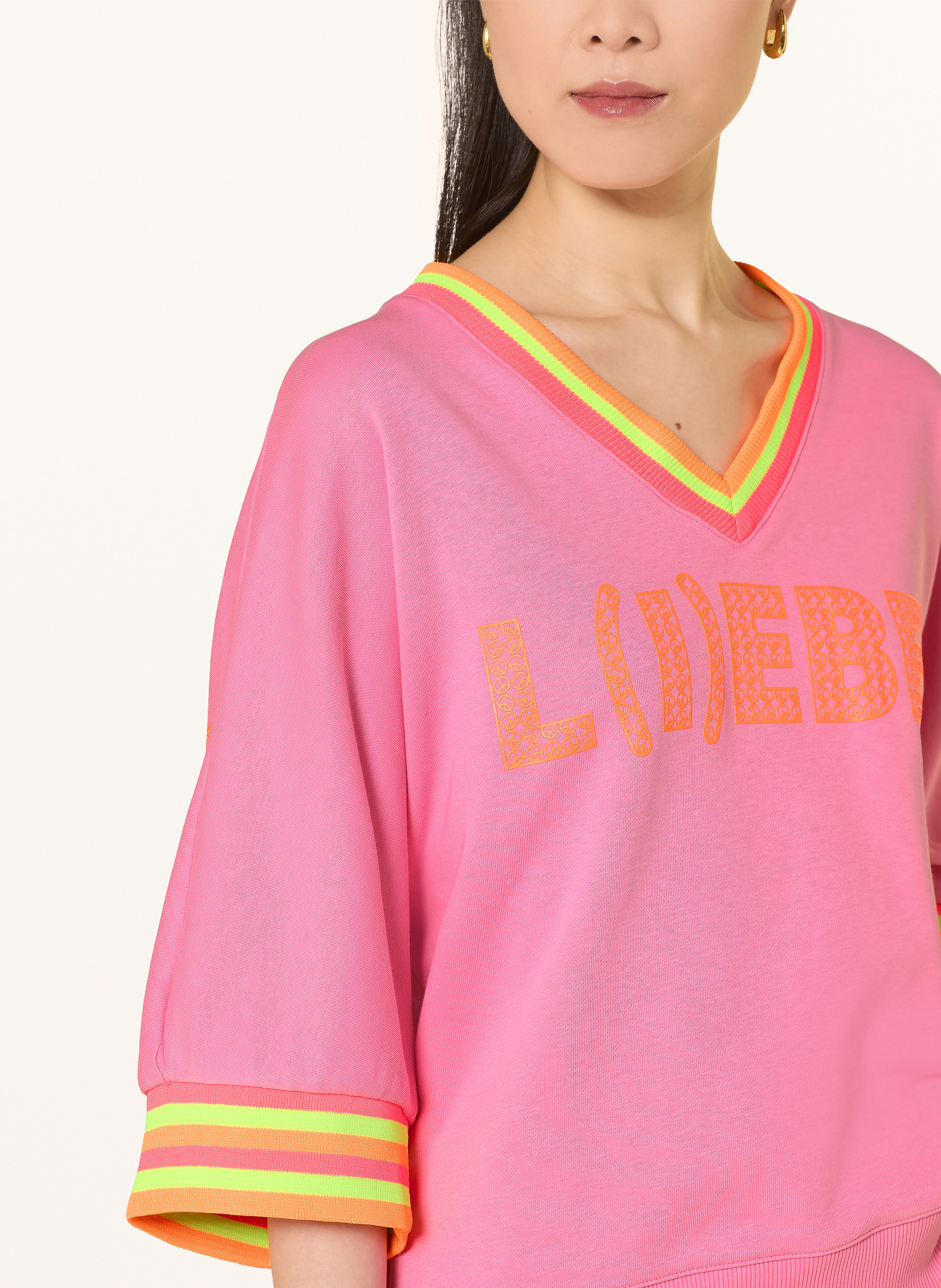 Thumbnail - Miss Goodlife Sweatshirt Mit 3/4-Arm rosa