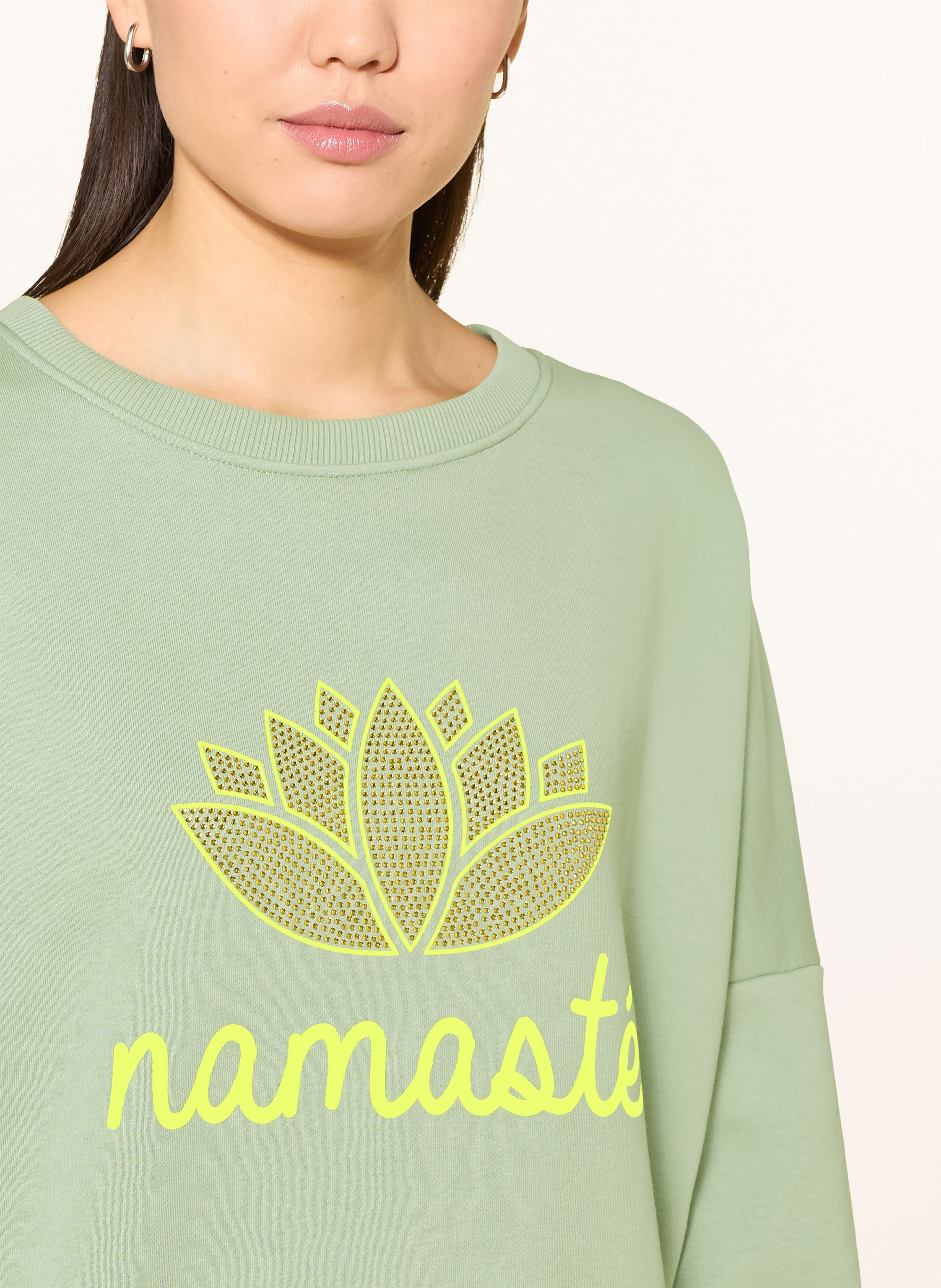 Thumbnail - Miss Goodlife Sweatshirt Mit Schmucksteinen gruen