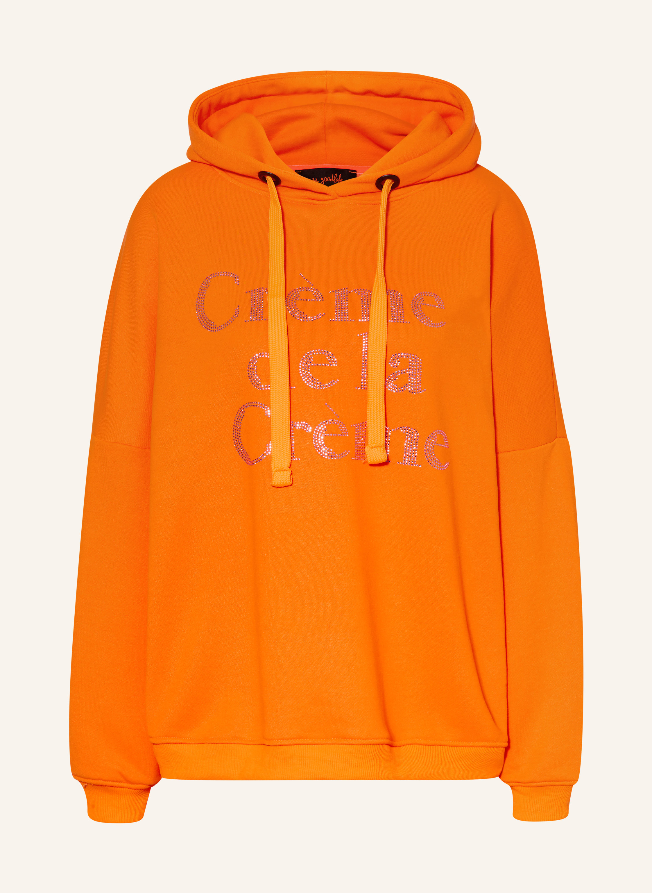 Miss Goodlife Hoodie Mit Schmucksteinen orange