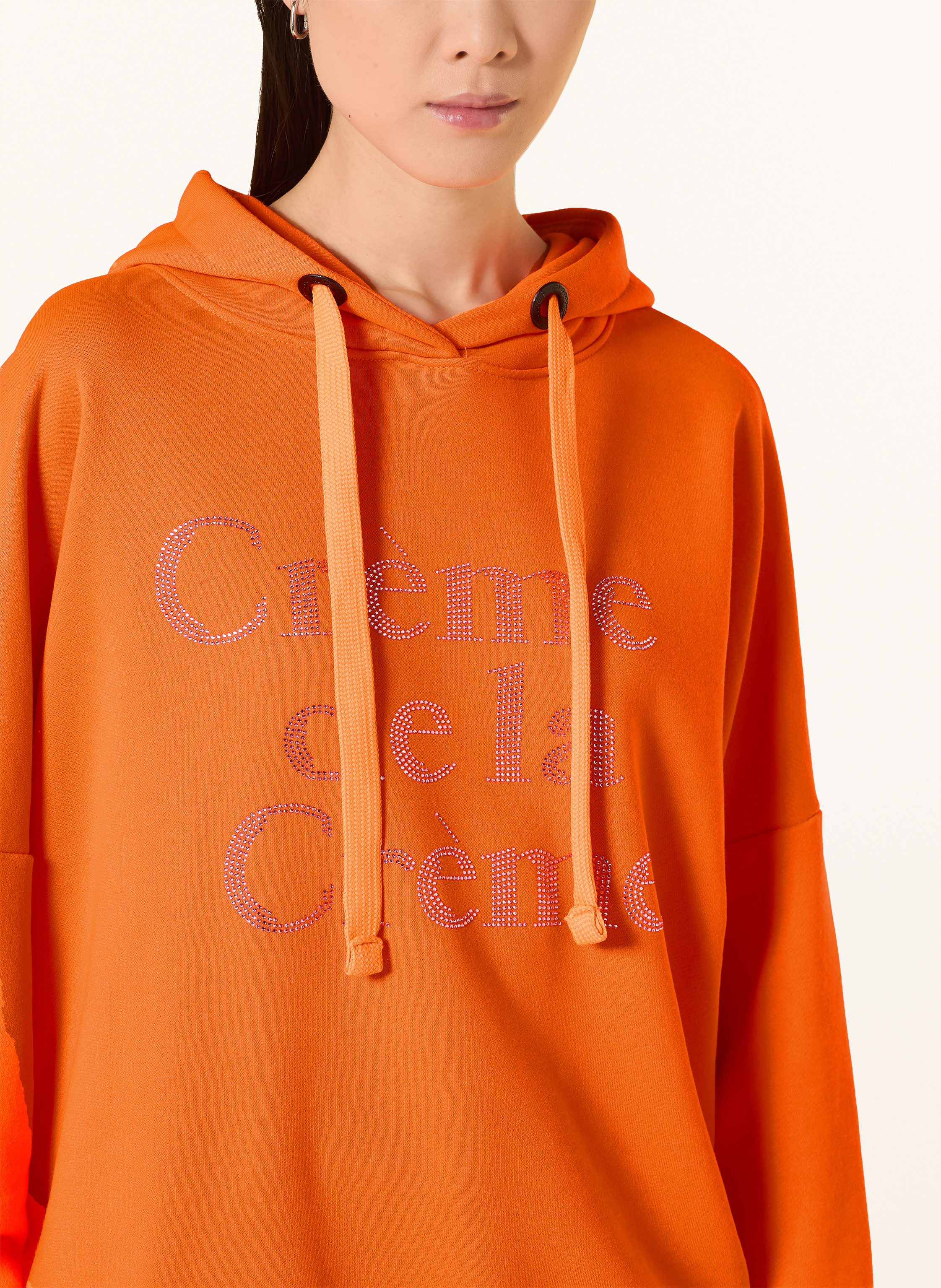 Thumbnail - Miss Goodlife Hoodie Mit Schmucksteinen orange