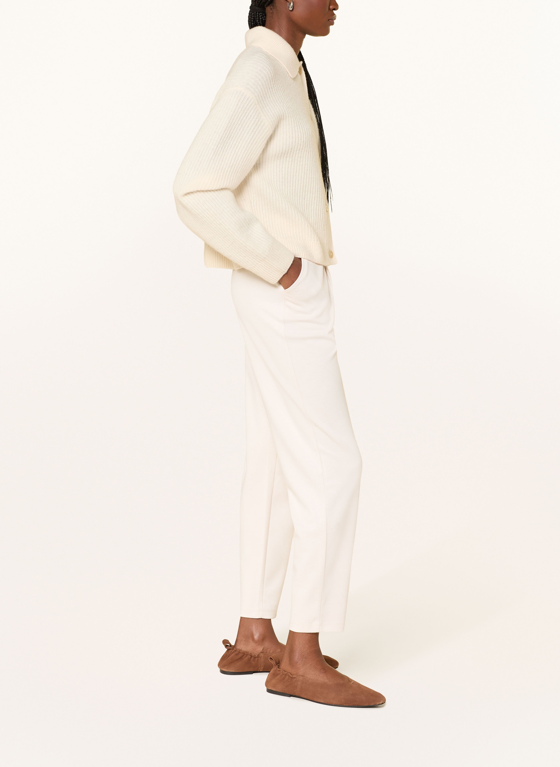 Thumbnail - Monari Jerseyhose Im Jogging-Stil beige