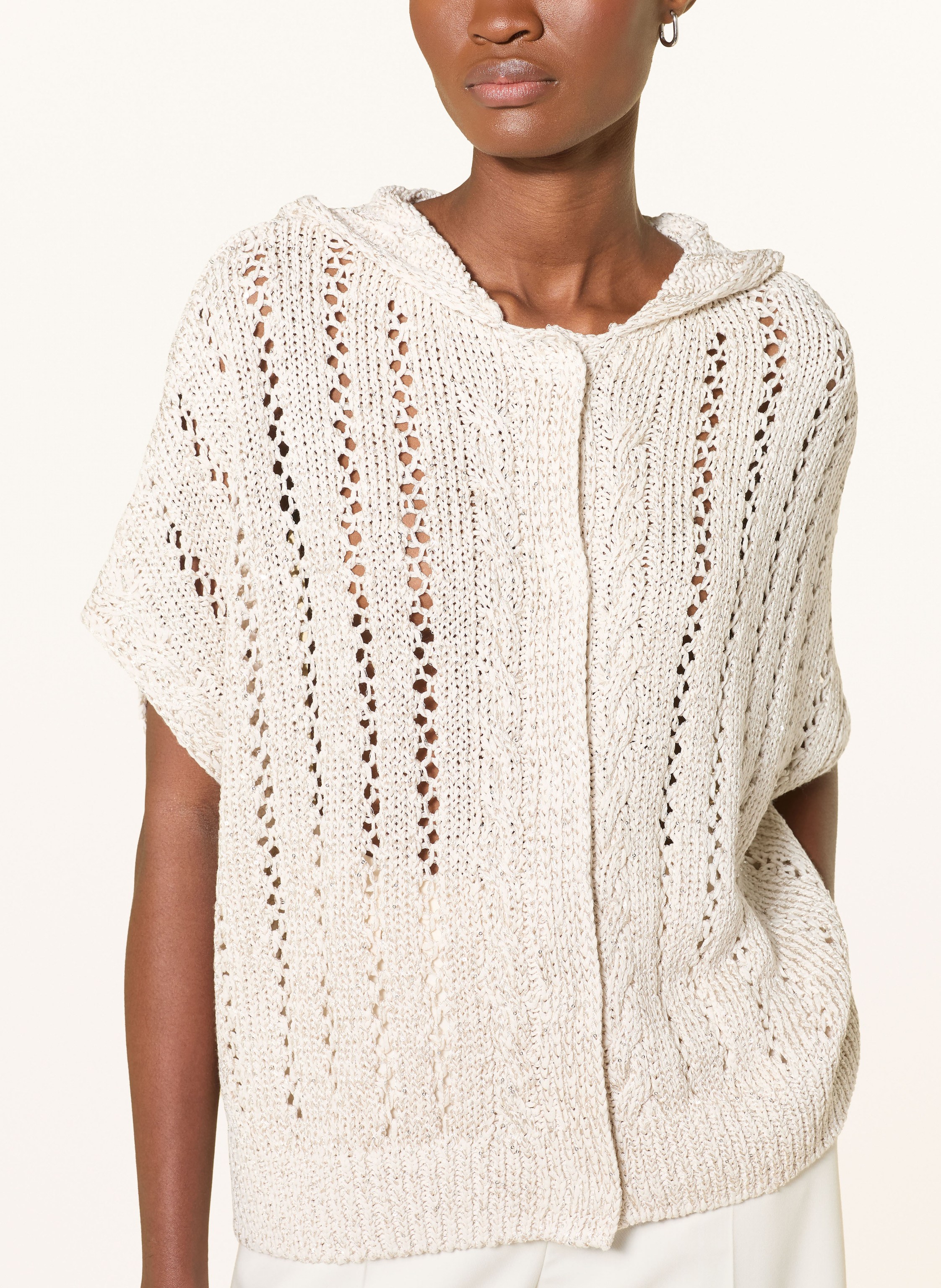 Thumbnail - Monari Strickjacke Mit Pailletten beige