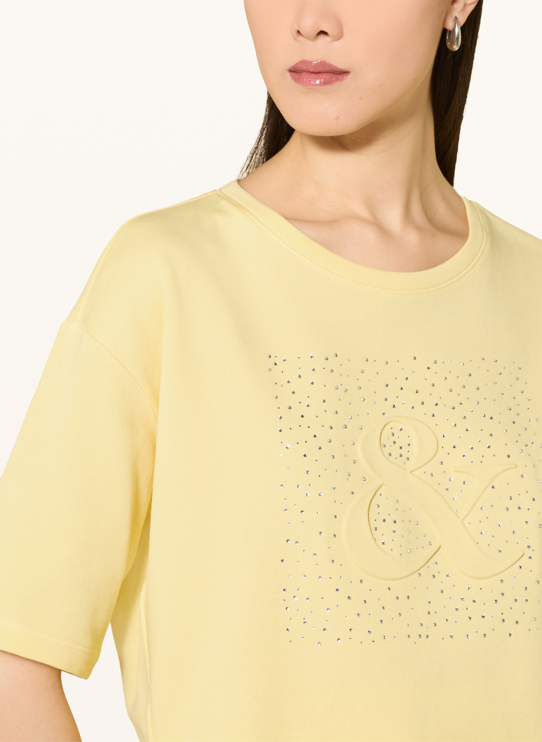 Thumbnail - Monari Sweatshirt Mit Schmucksteinen gelb