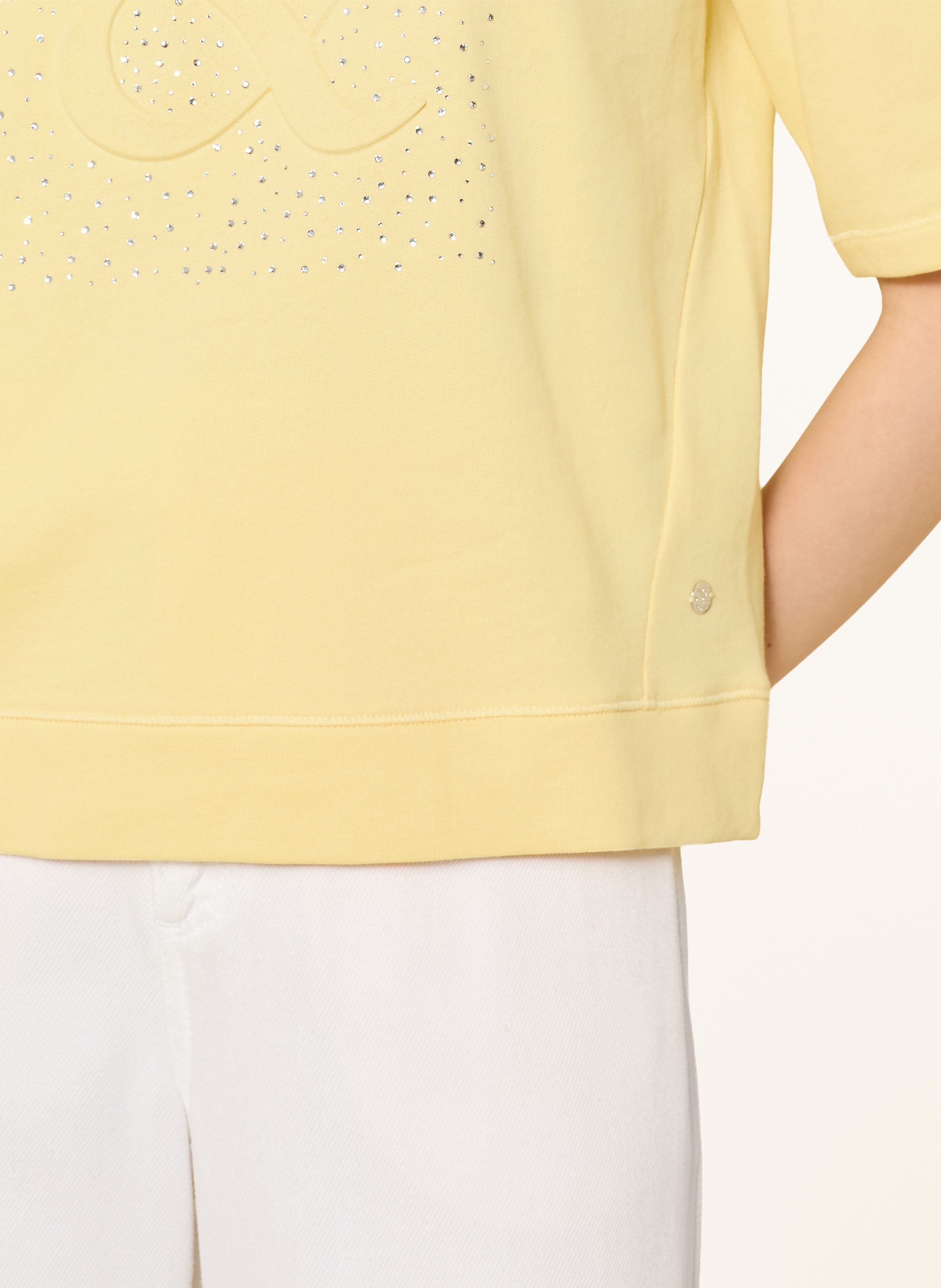 Thumbnail - Monari Sweatshirt Mit Schmucksteinen gelb