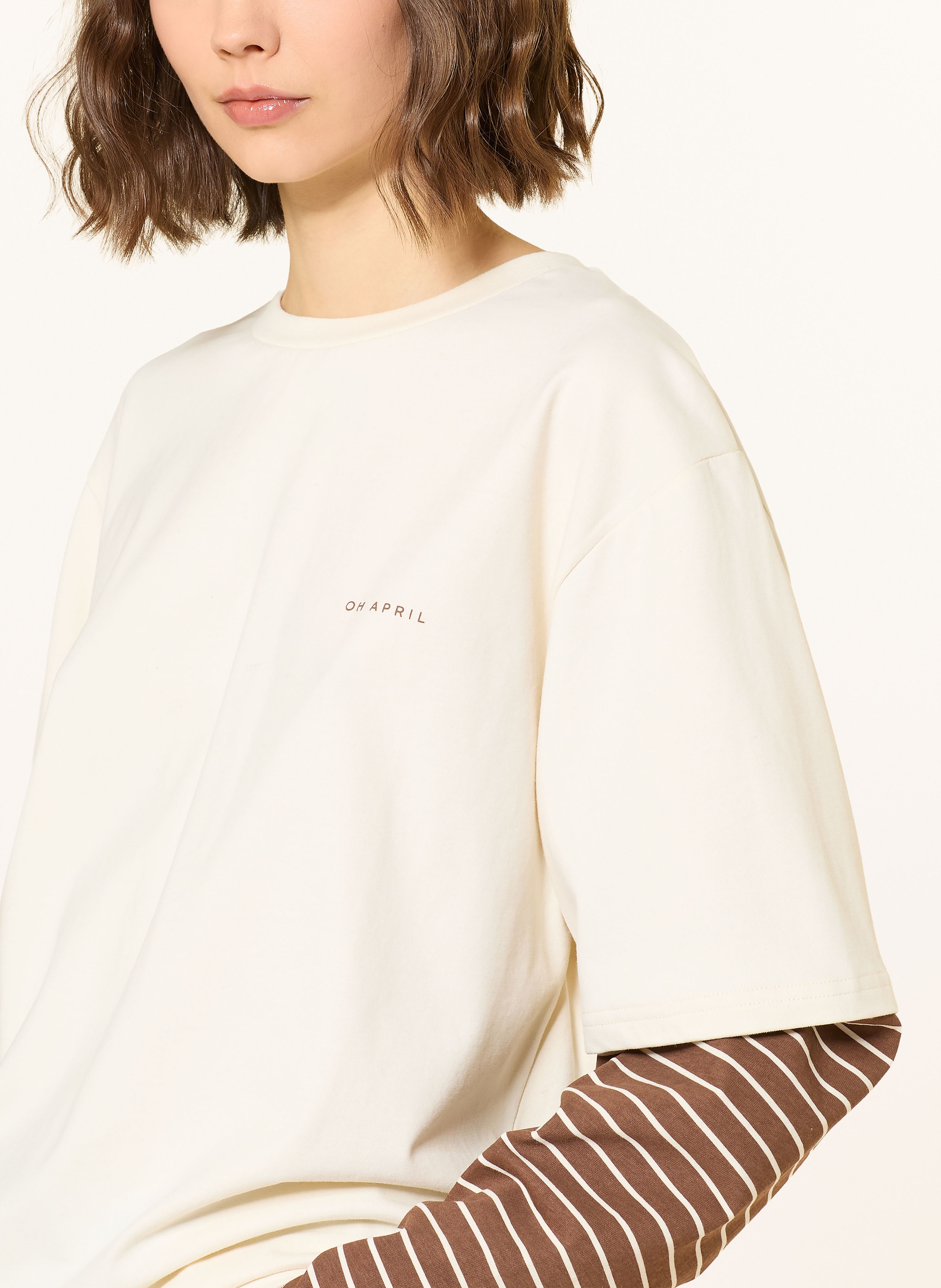 Thumbnail - Oh April Oversized-Longsleeve beige