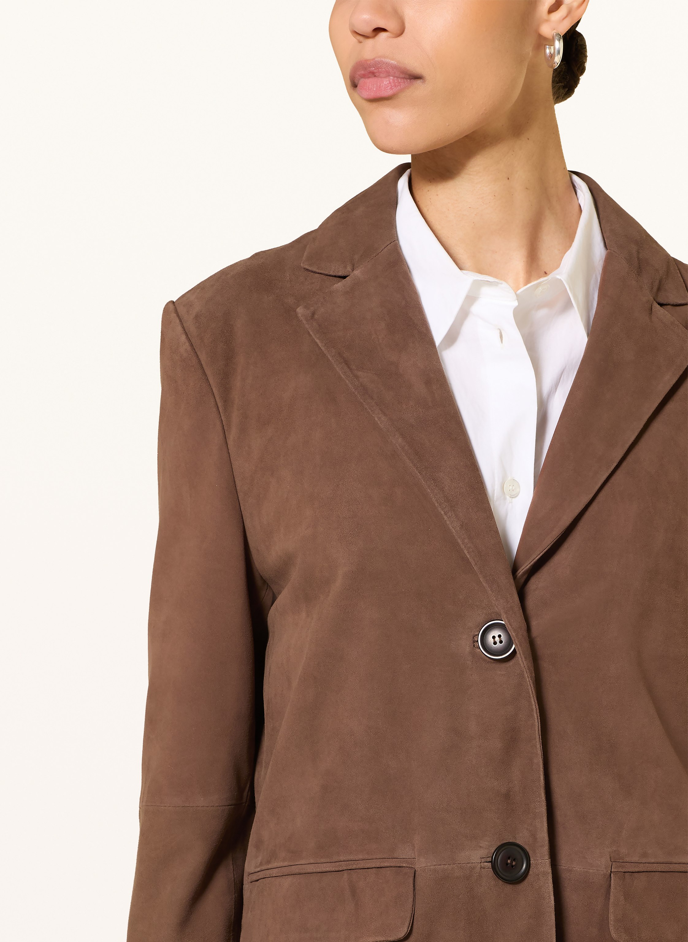 Thumbnail - Lilienfels Longblazer Aus Leder braun