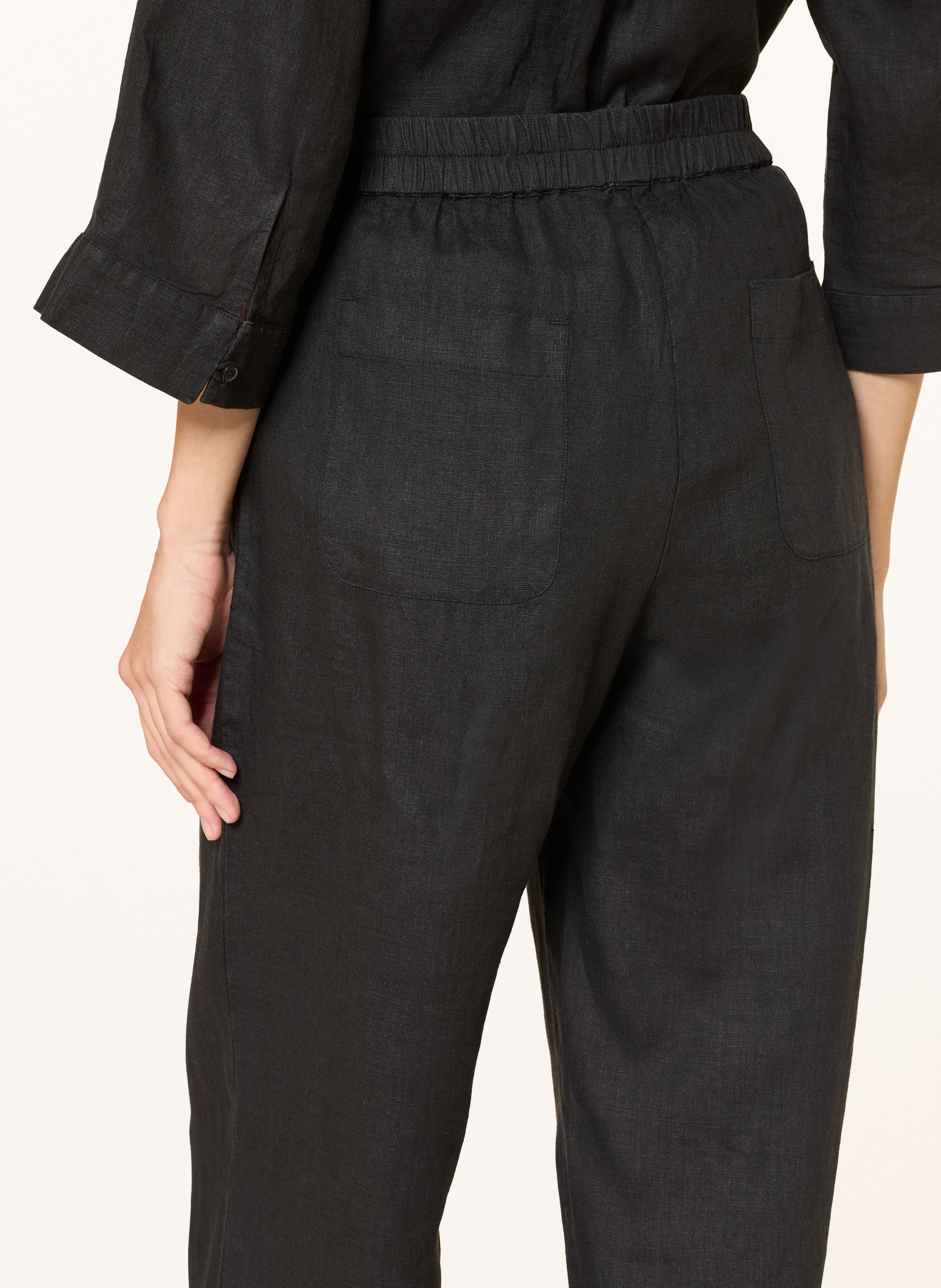 Thumbnail - Lilienfels Marlenenhose Anton Aus Leinen schwarz