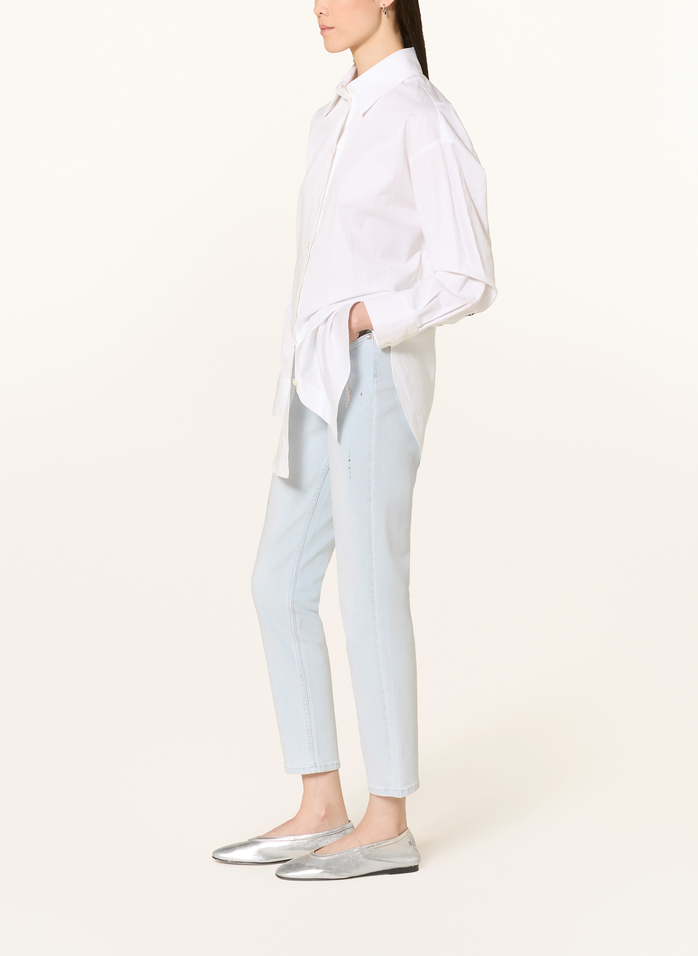 Thumbnail - Monari Cropped Jeans Mit Schmucksteinen blau