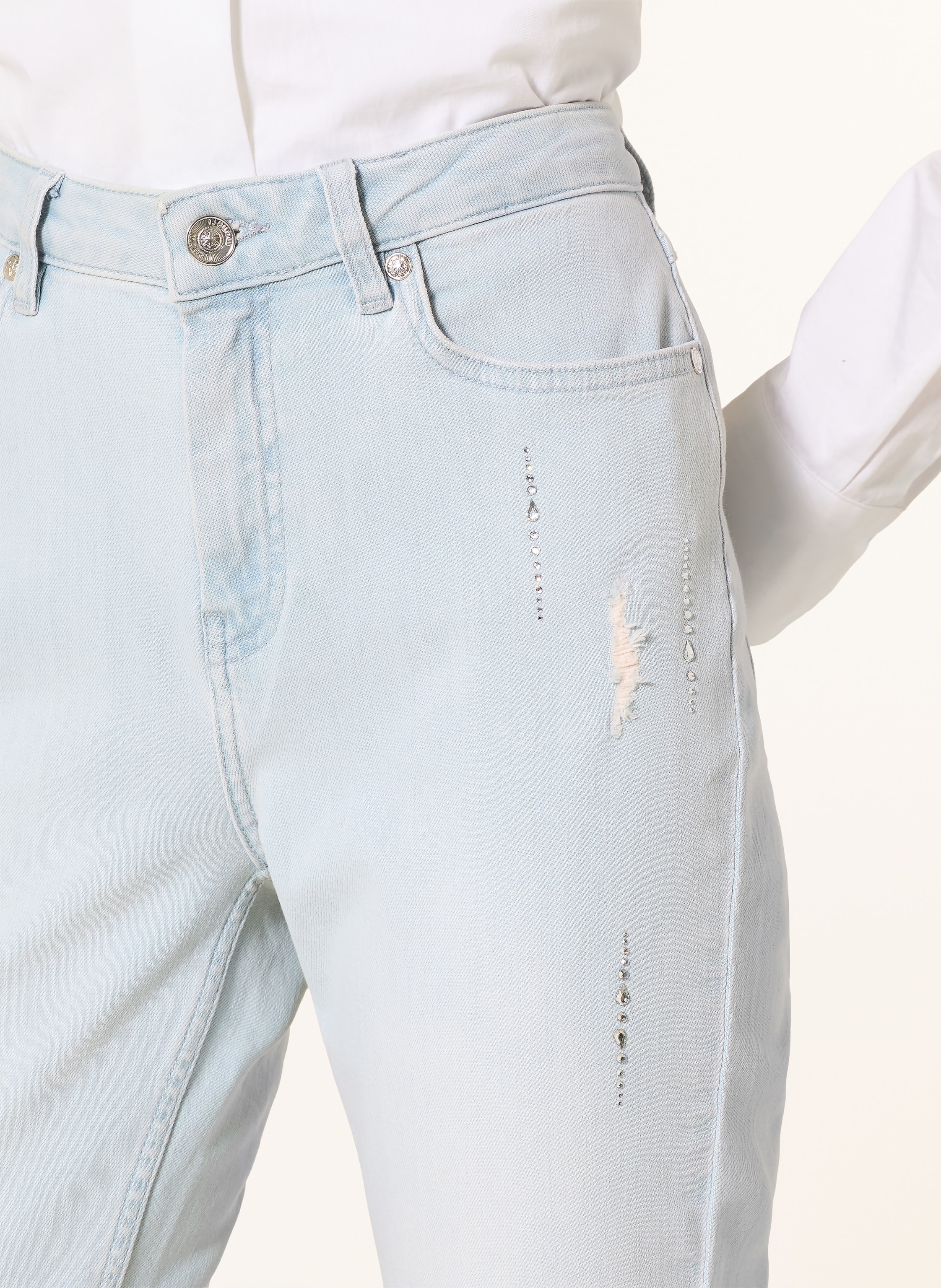 Thumbnail - Monari Cropped Jeans Mit Schmucksteinen blau