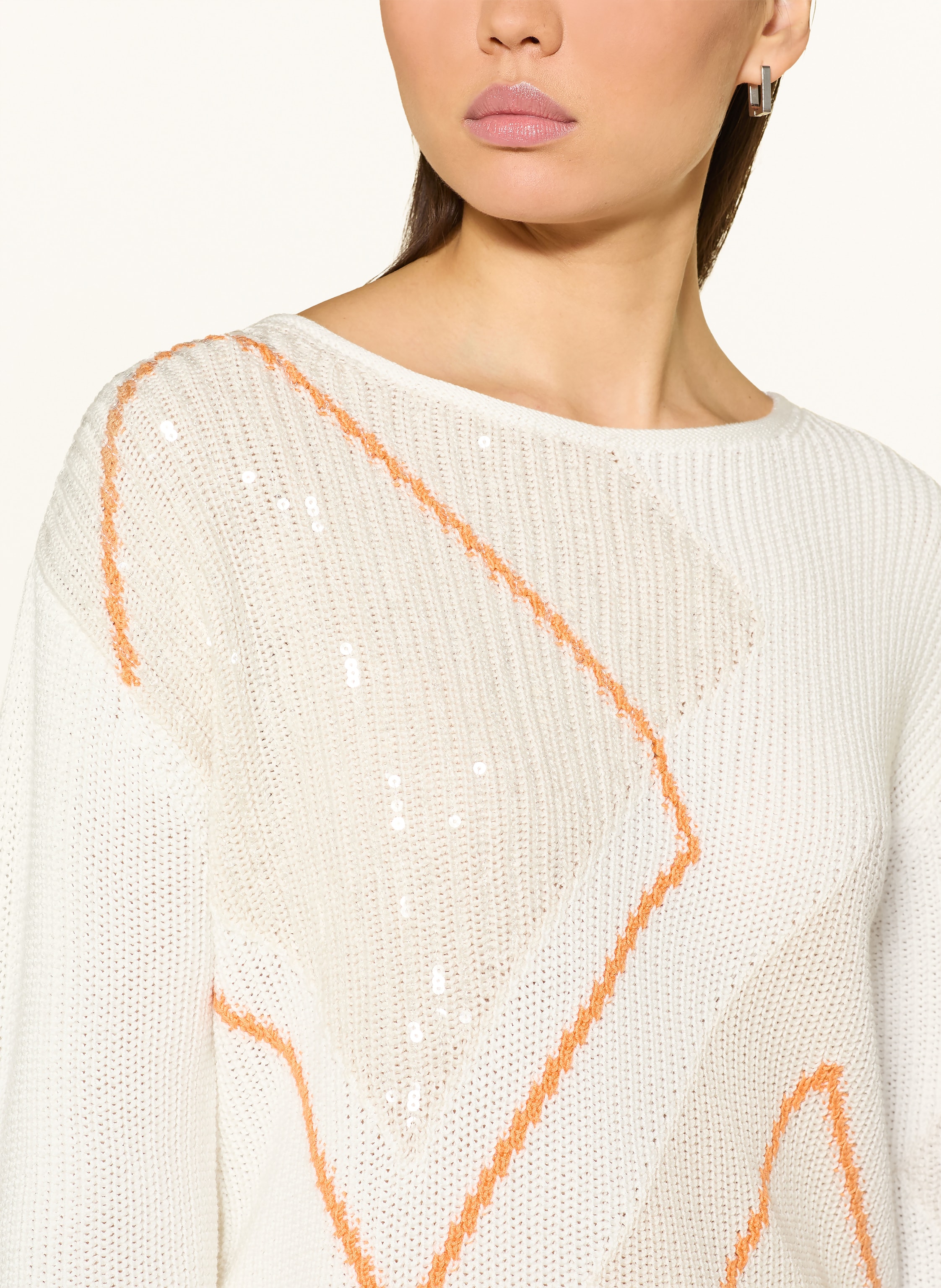 Thumbnail - Monari Pullover Mit Pailletten weiss