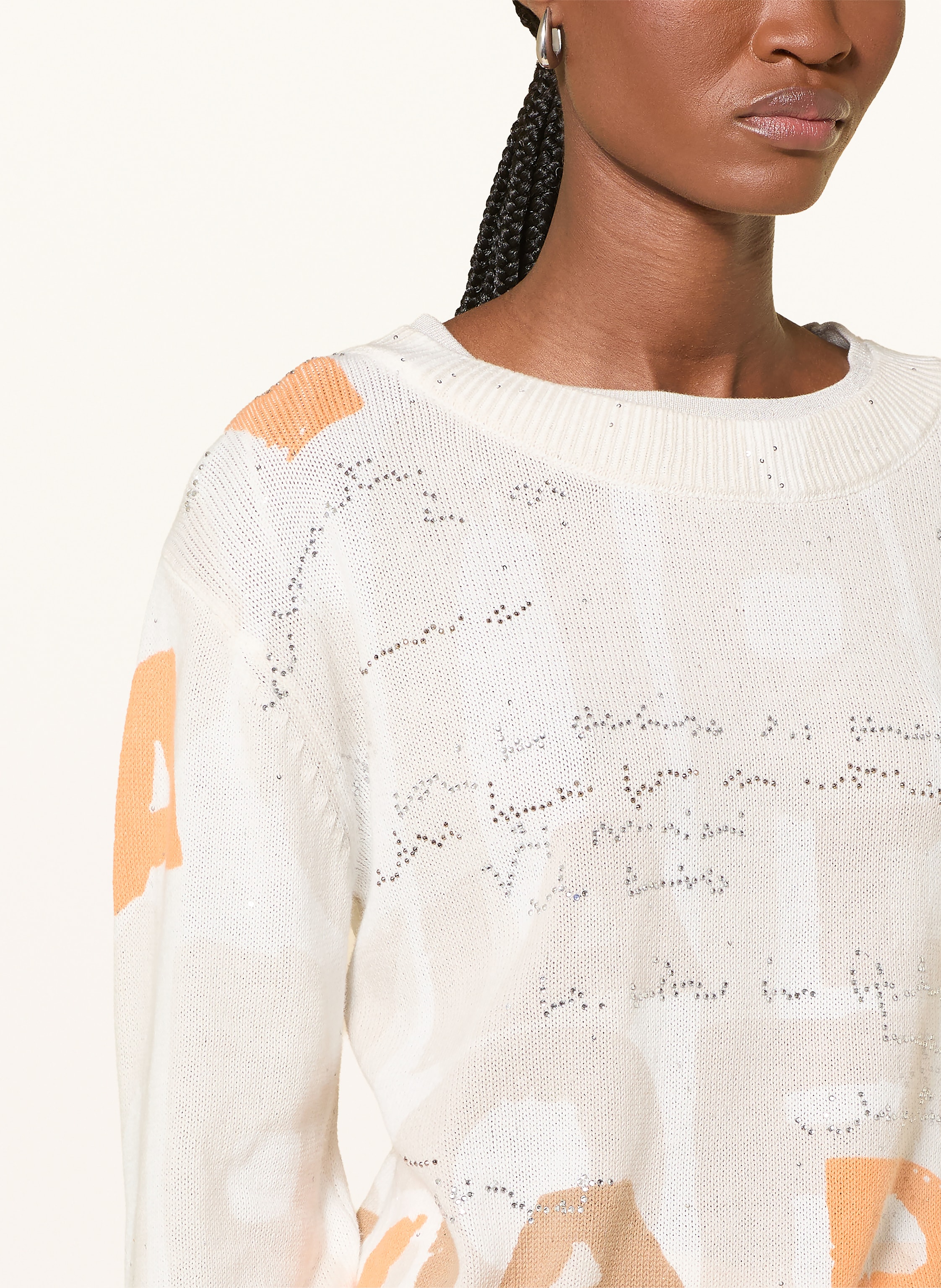 Thumbnail - Monari Pullover Mit Schmucksteinen beige