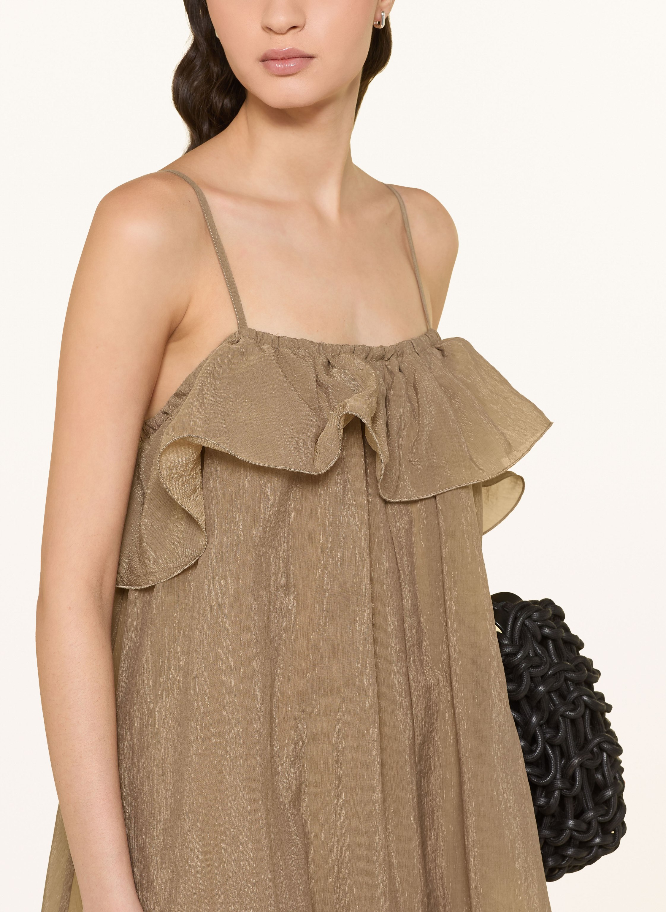 Thumbnail - Eleh Kleid Mit Volants braun