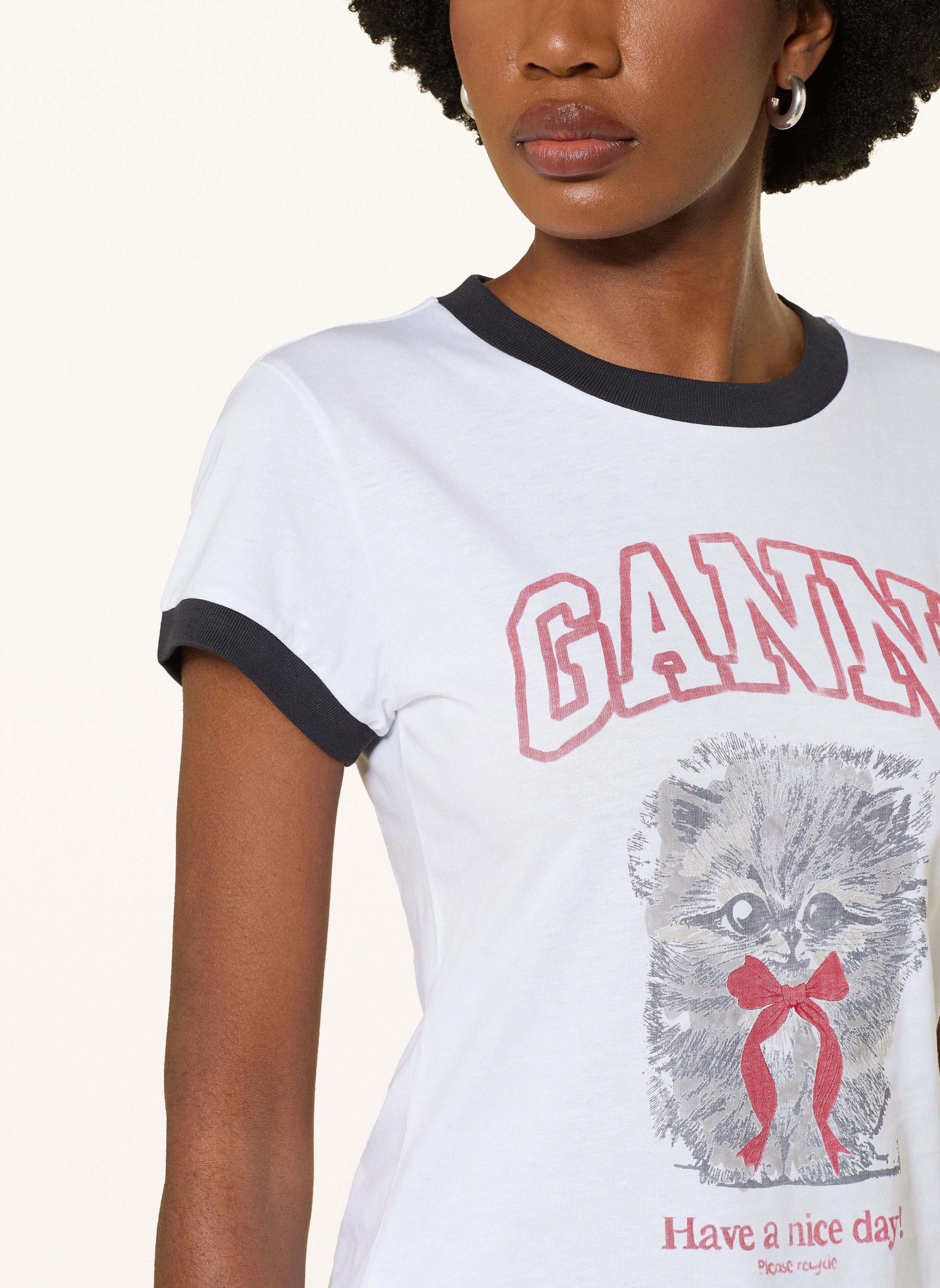 Thumbnail - Ganni T-Shirt weiss