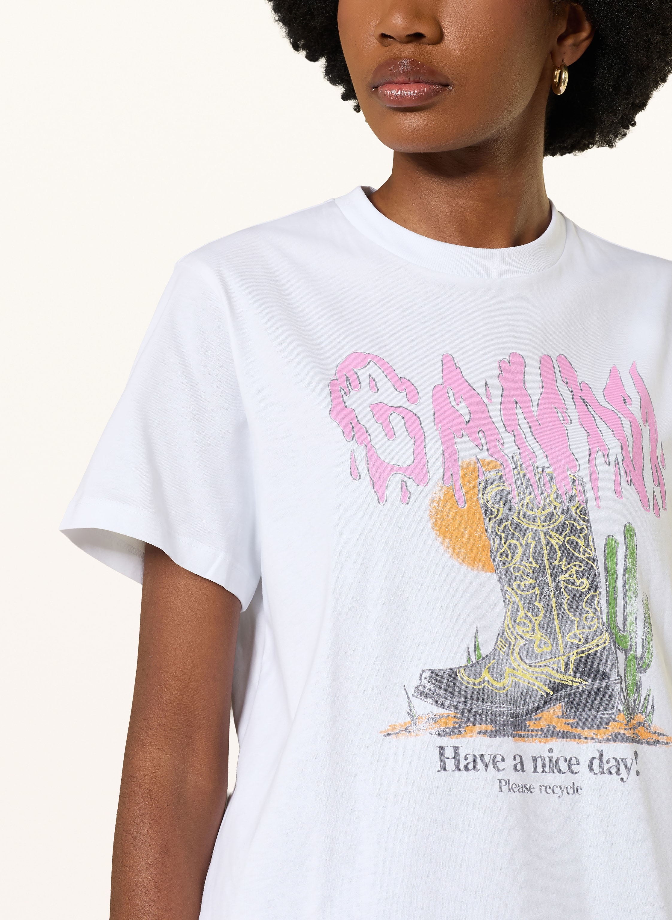 Thumbnail - Ganni T-Shirt weiss