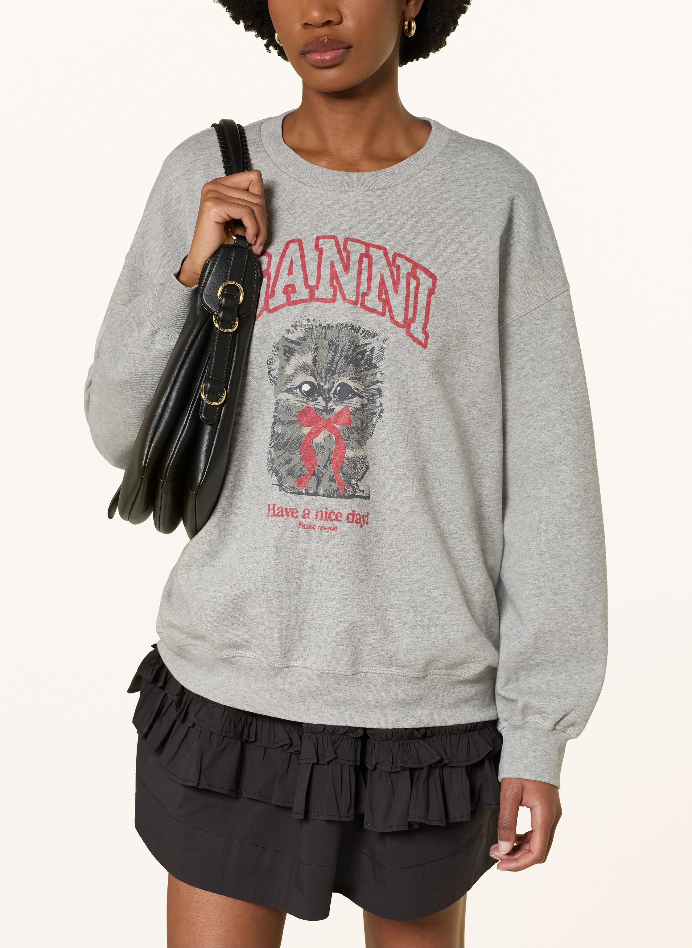 Thumbnail - Ganni Sweatshirt Margot grau