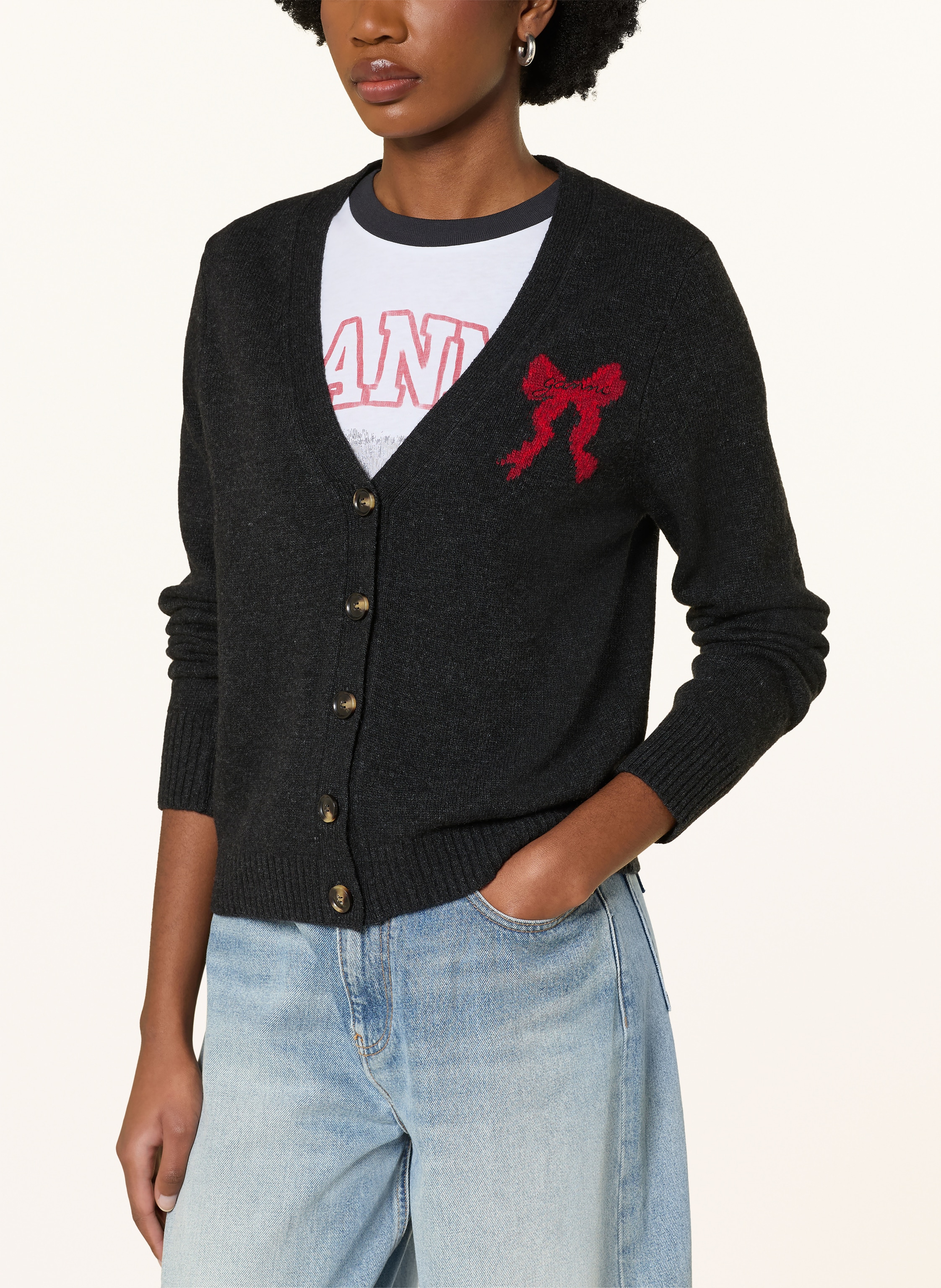 Thumbnail - Ganni Strickjacke schwarz