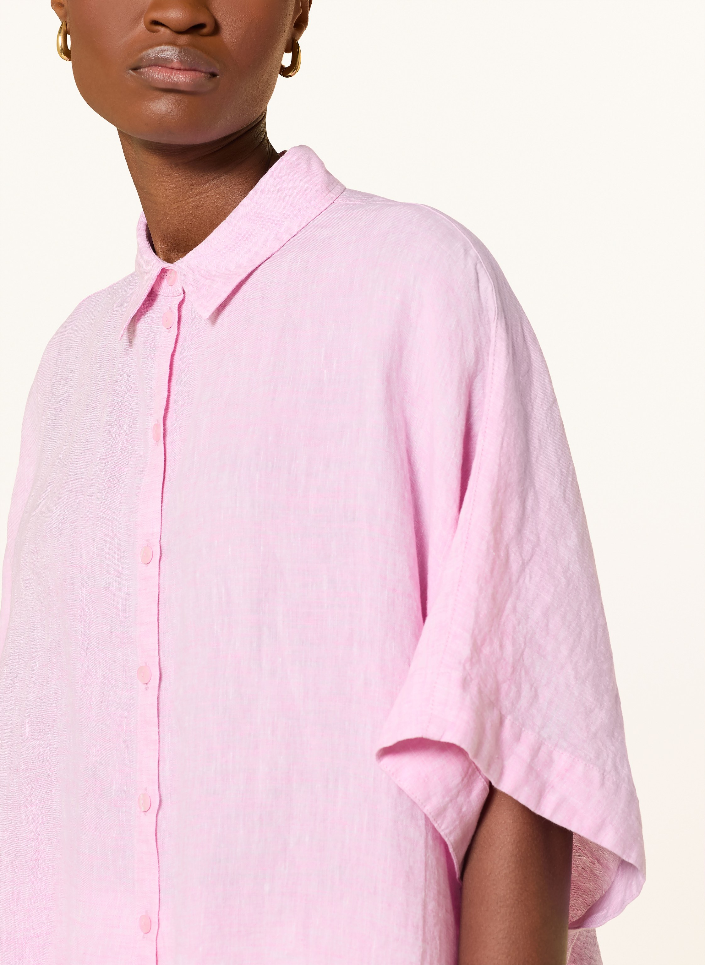 Thumbnail - Milano Italy Oversized-Hemdbluse Aus Leinen rosa