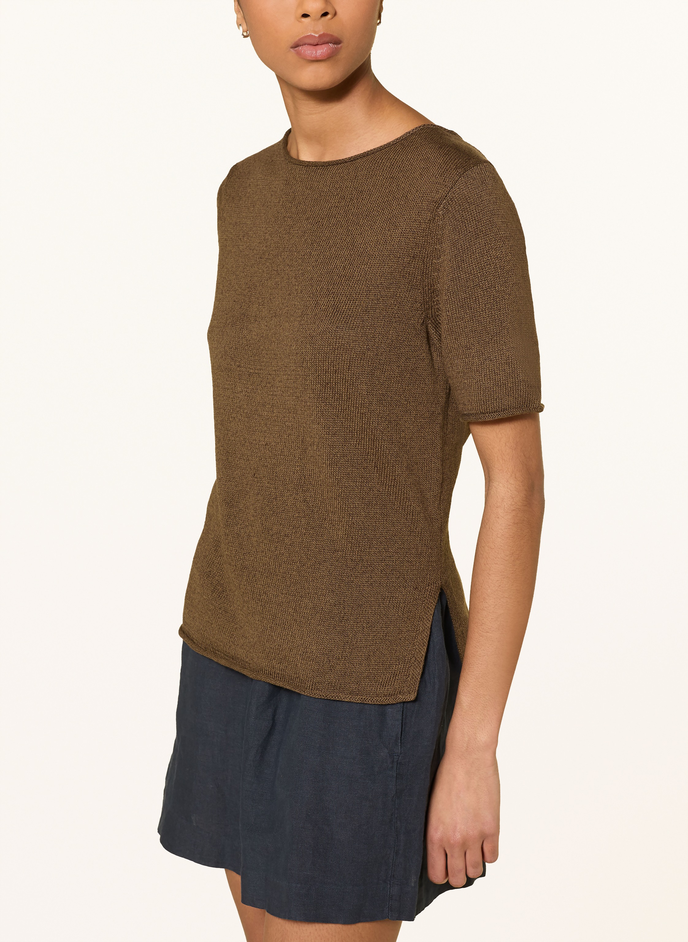 Thumbnail - Marc O'polo Strickshirt Mit Leinen braun