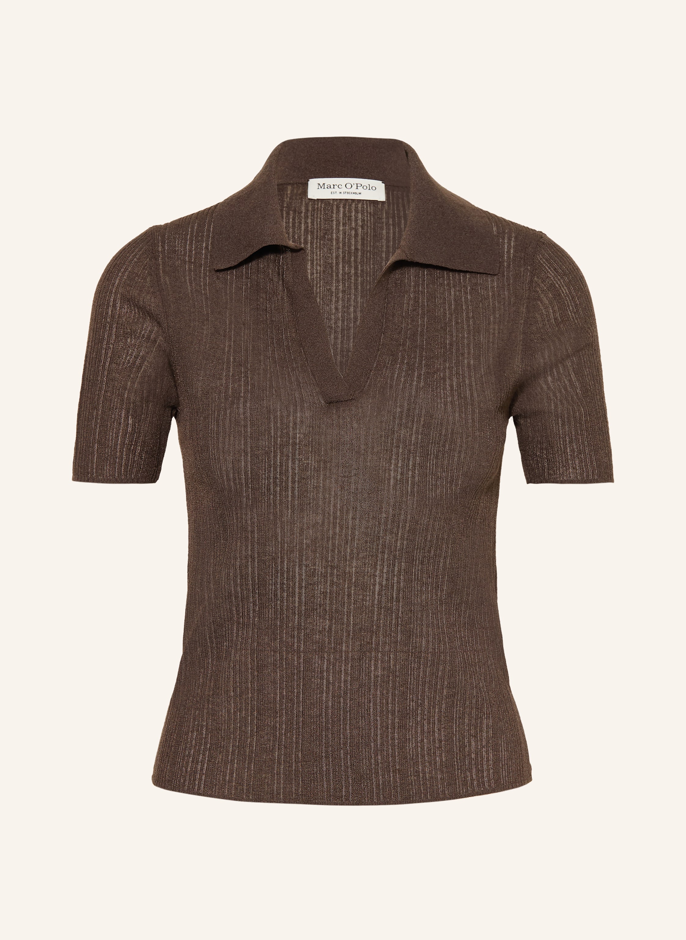 Marc O'polo Strick-Poloshirt braun
