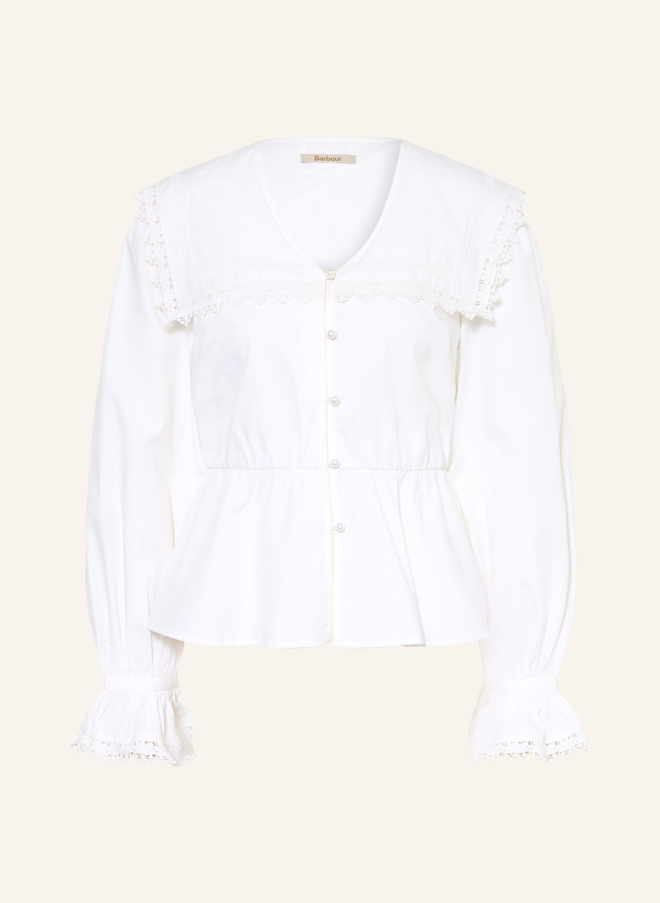 Barbour Bluse Mit Spitze Und Rüschen weiss