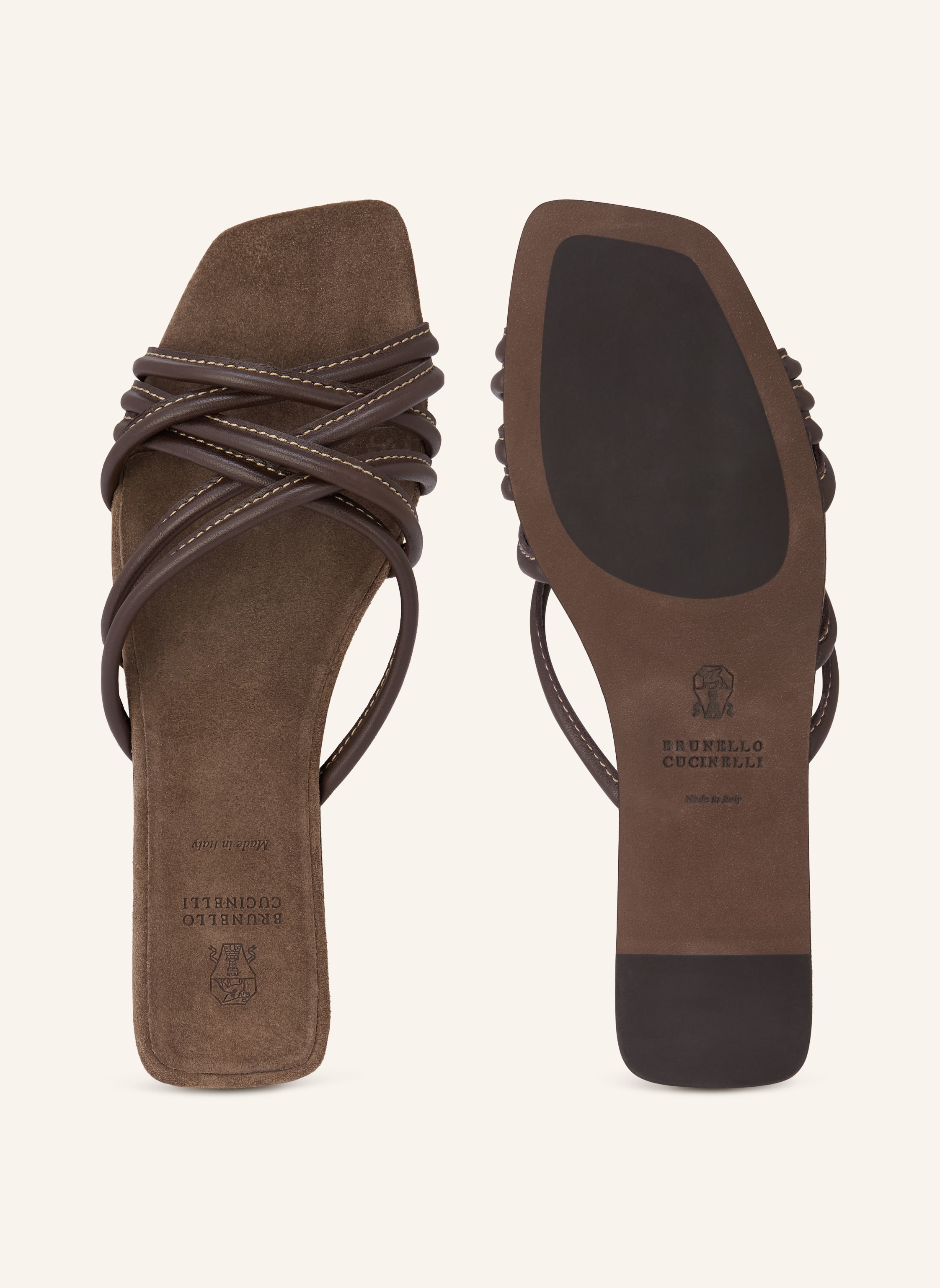 Thumbnail - Brunello Cucinelli Pantoletten braun