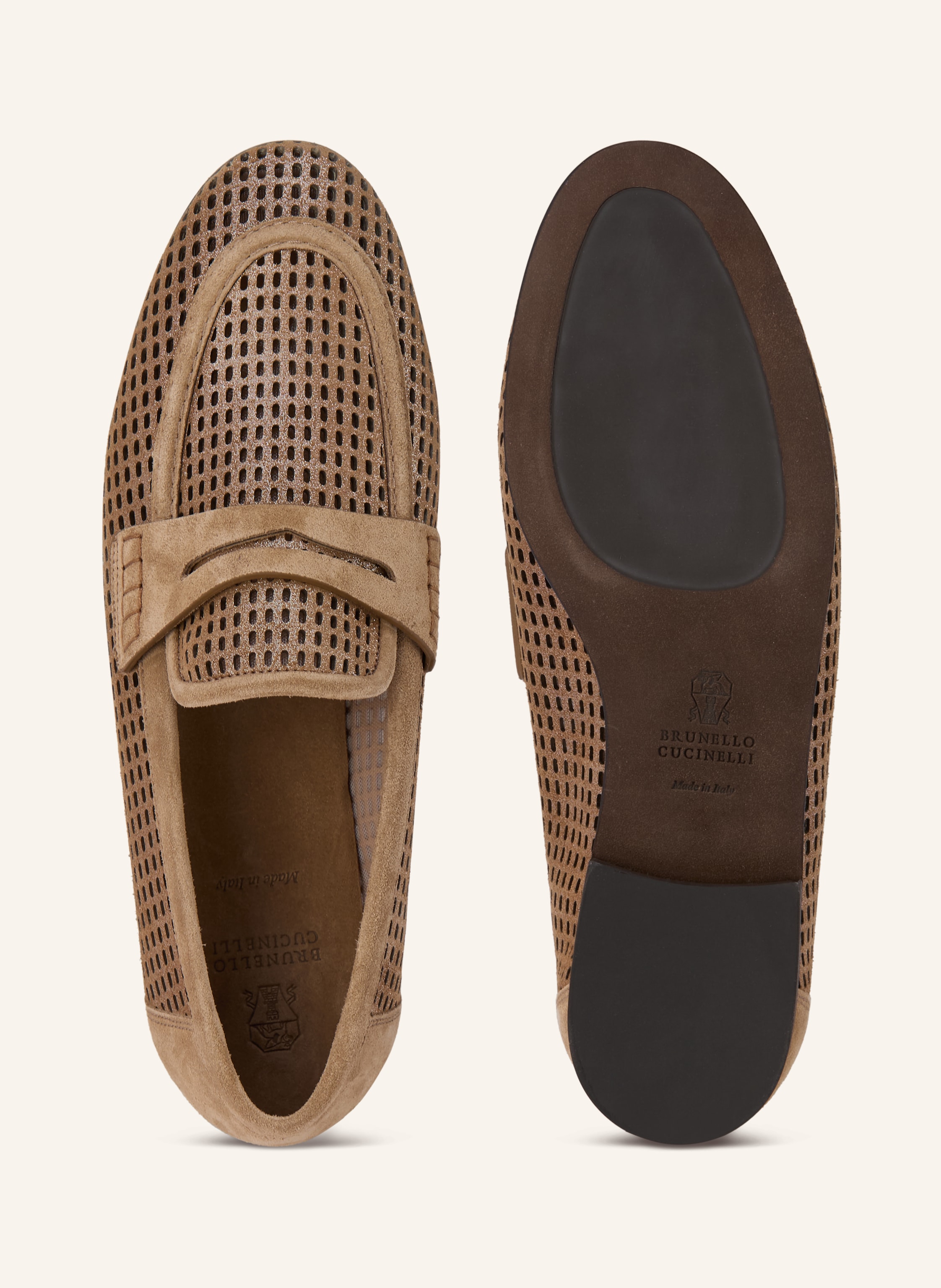 Thumbnail - Brunello Cucinelli Penny-Loafer Mit Cut-Outs braun