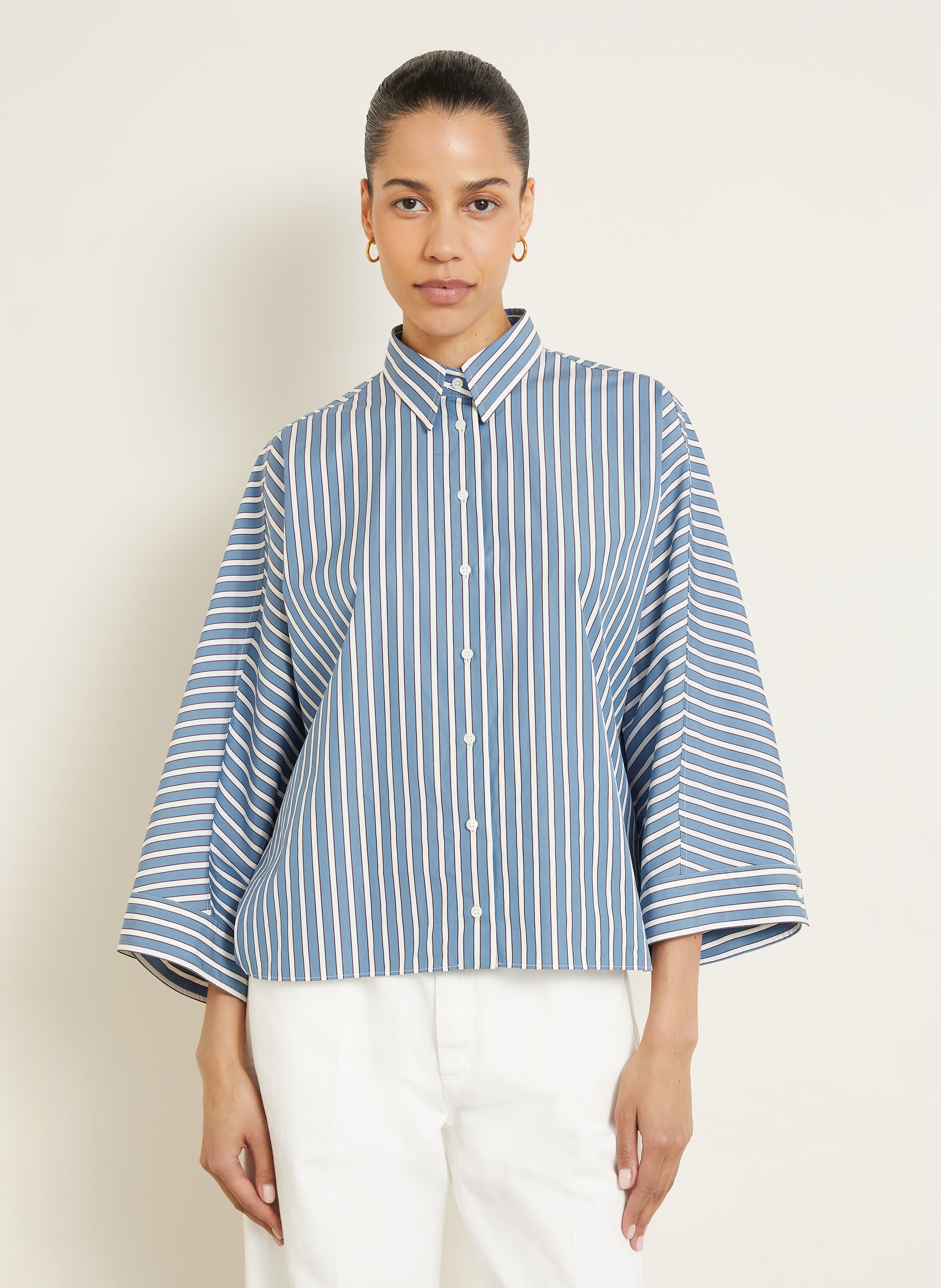 Thumbnail - Brunello Cucinelli Oversized-Hemdbluse Mit 3/4-Arm blau