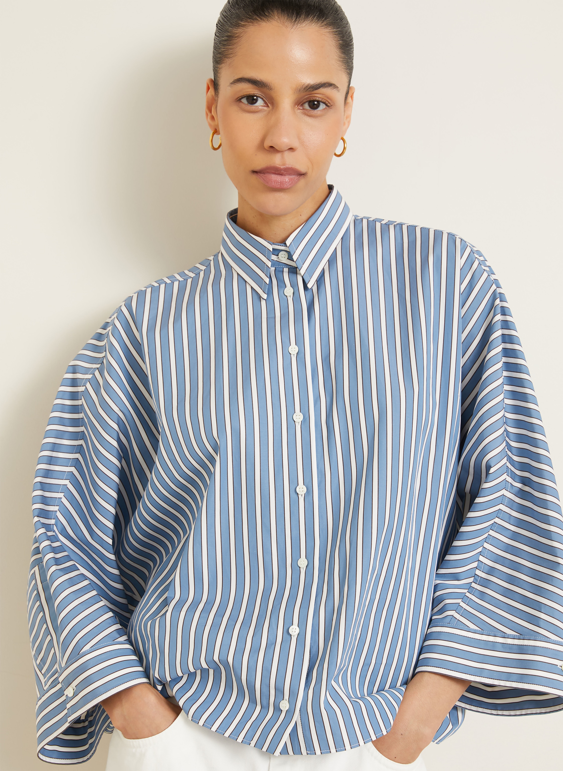 Thumbnail - Brunello Cucinelli Oversized-Hemdbluse Mit 3/4-Arm blau