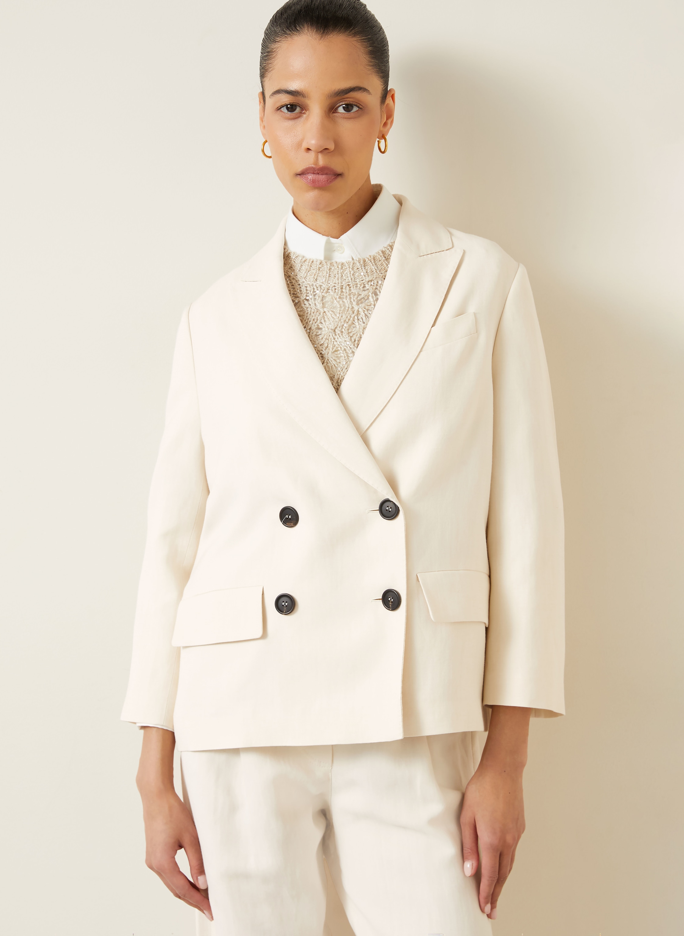 Thumbnail - Brunello Cucinelli Blazer weiss