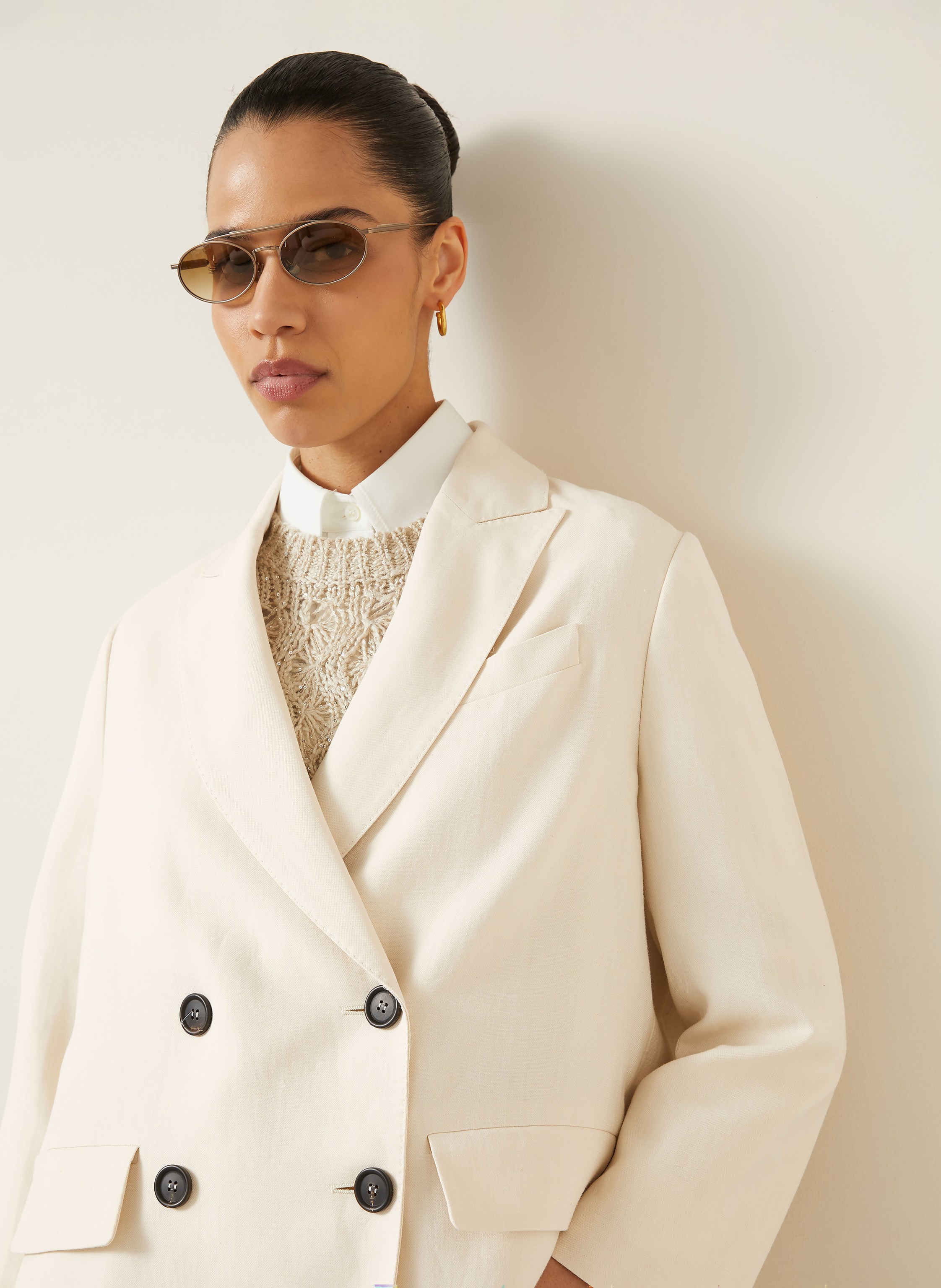 Thumbnail - Brunello Cucinelli Blazer weiss