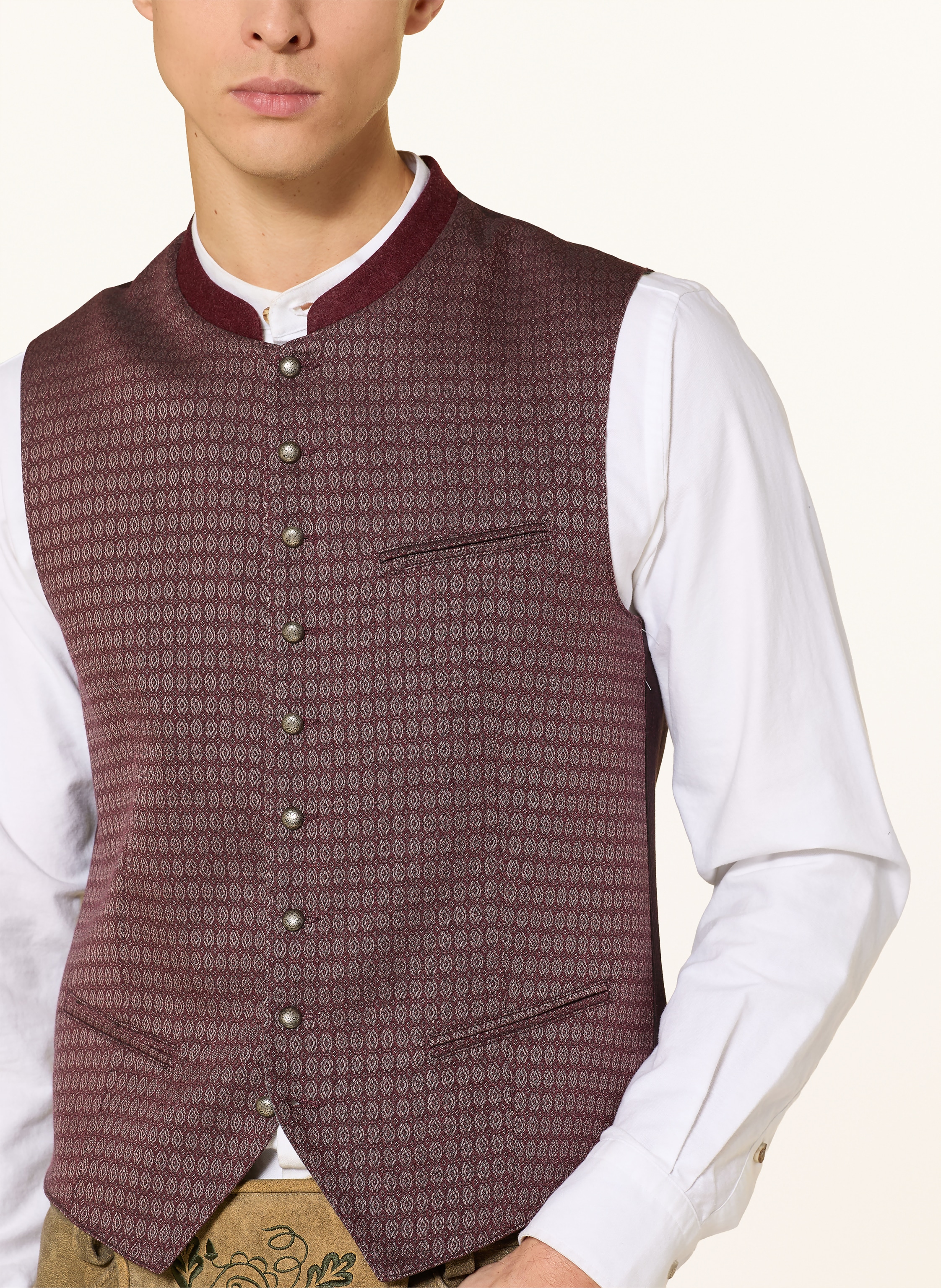 Thumbnail - Hammerschmid Trachtenweste Norbert Slim Fit rot