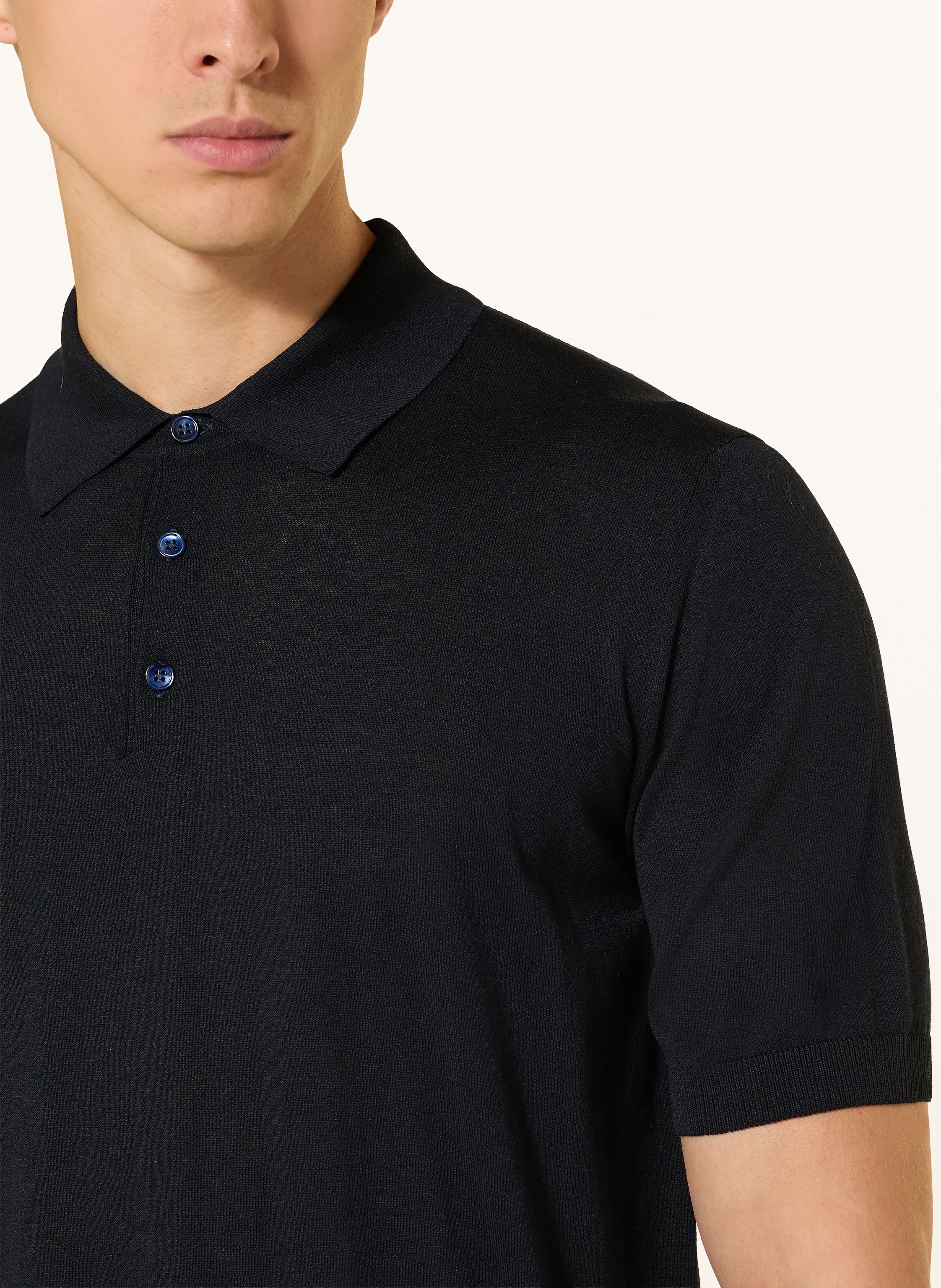 Thumbnail - Maurizio  Baldassari Strick-Poloshirt blau