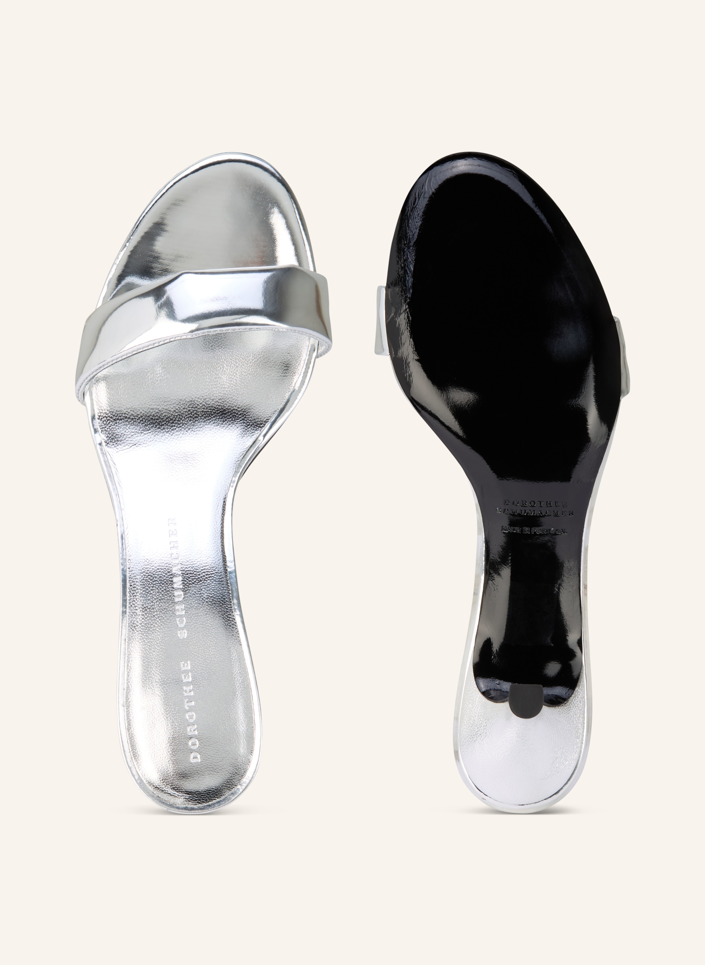 Thumbnail - Dorothee Schumacher Lack-Mules Mirror Shine silber