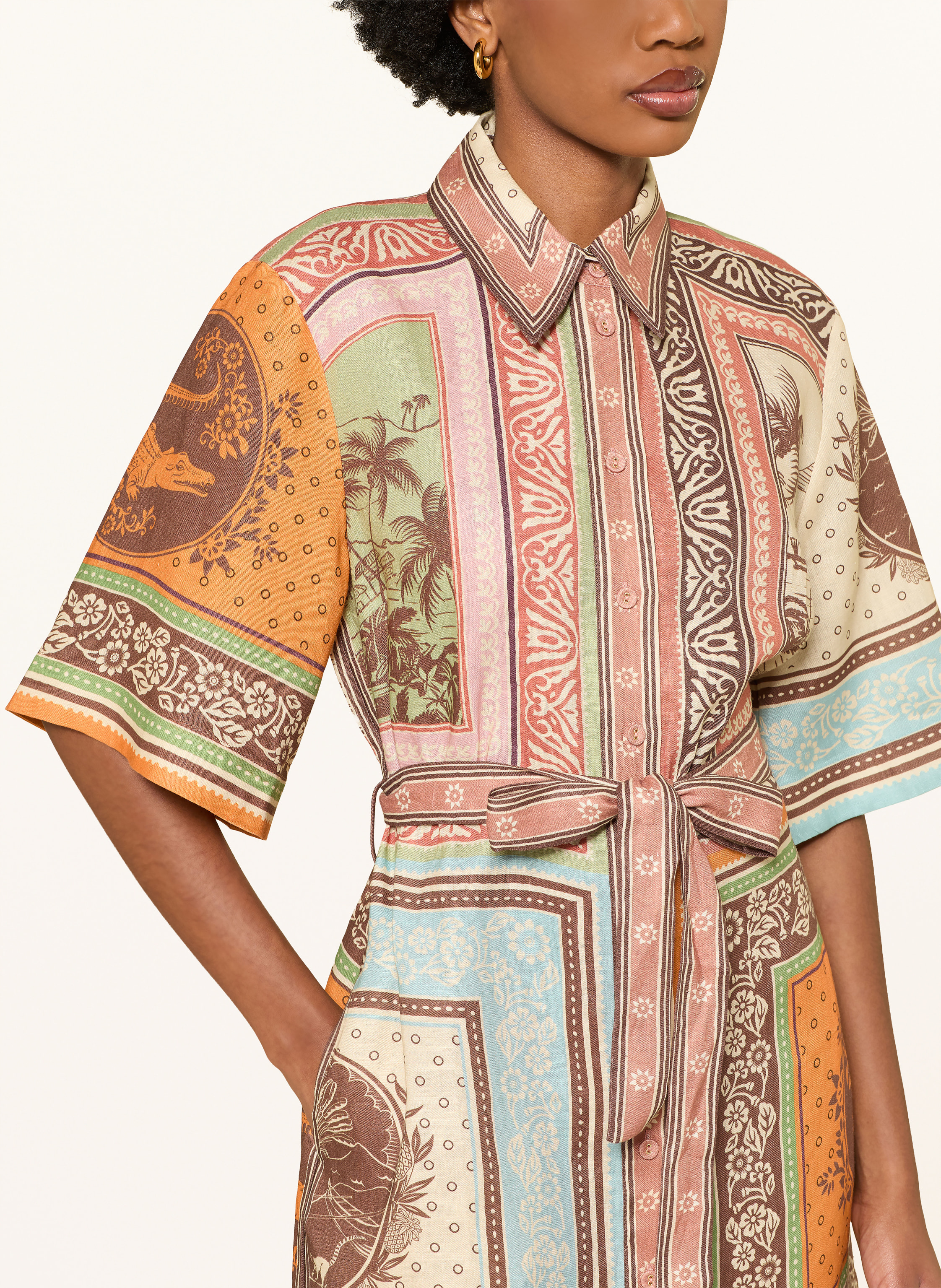 Thumbnail - Alémais Hemdblusenkleid Alberta Aus Leinen rosa