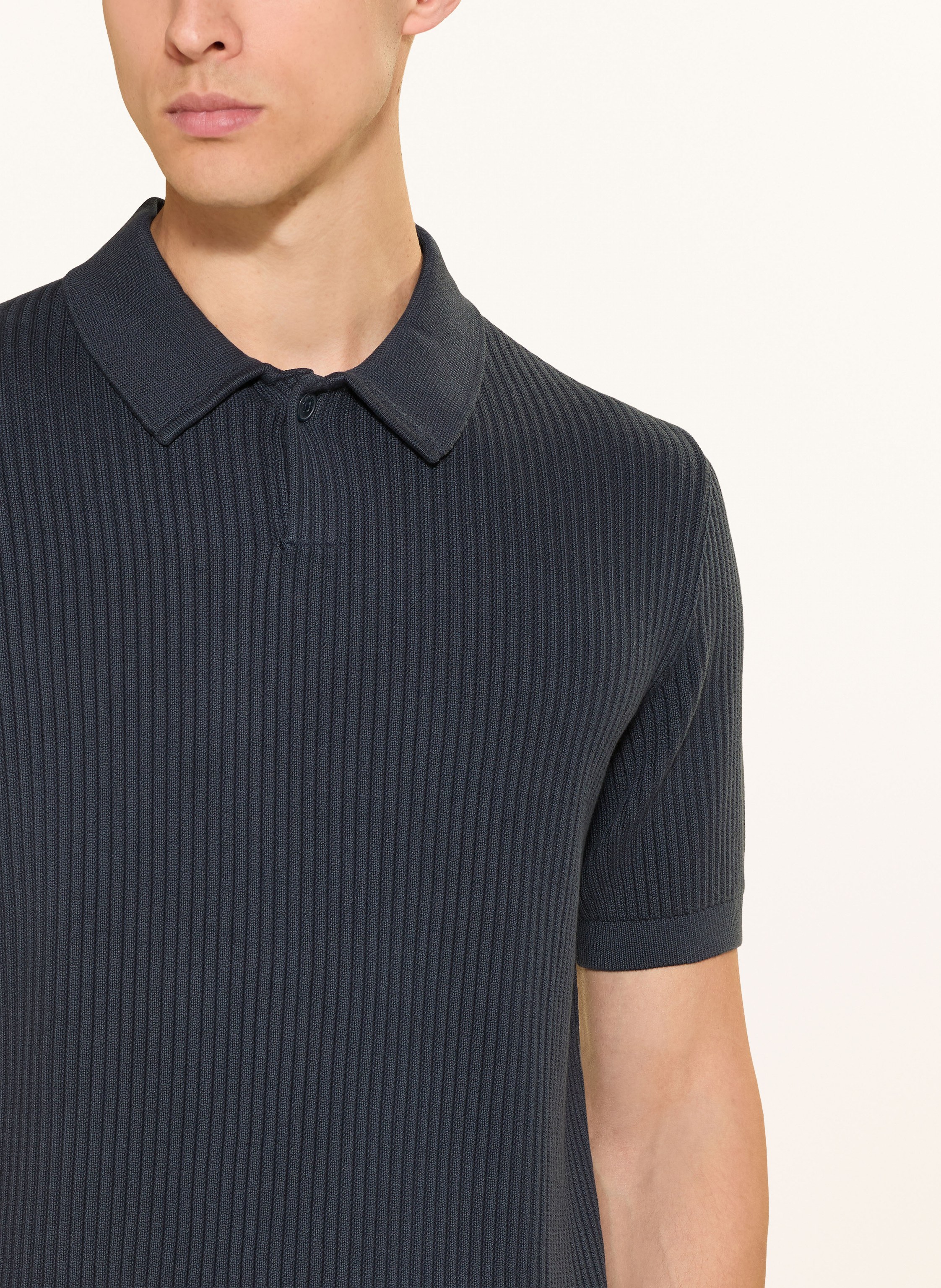 Thumbnail - Marc O'polo Strick-Poloshirt blau