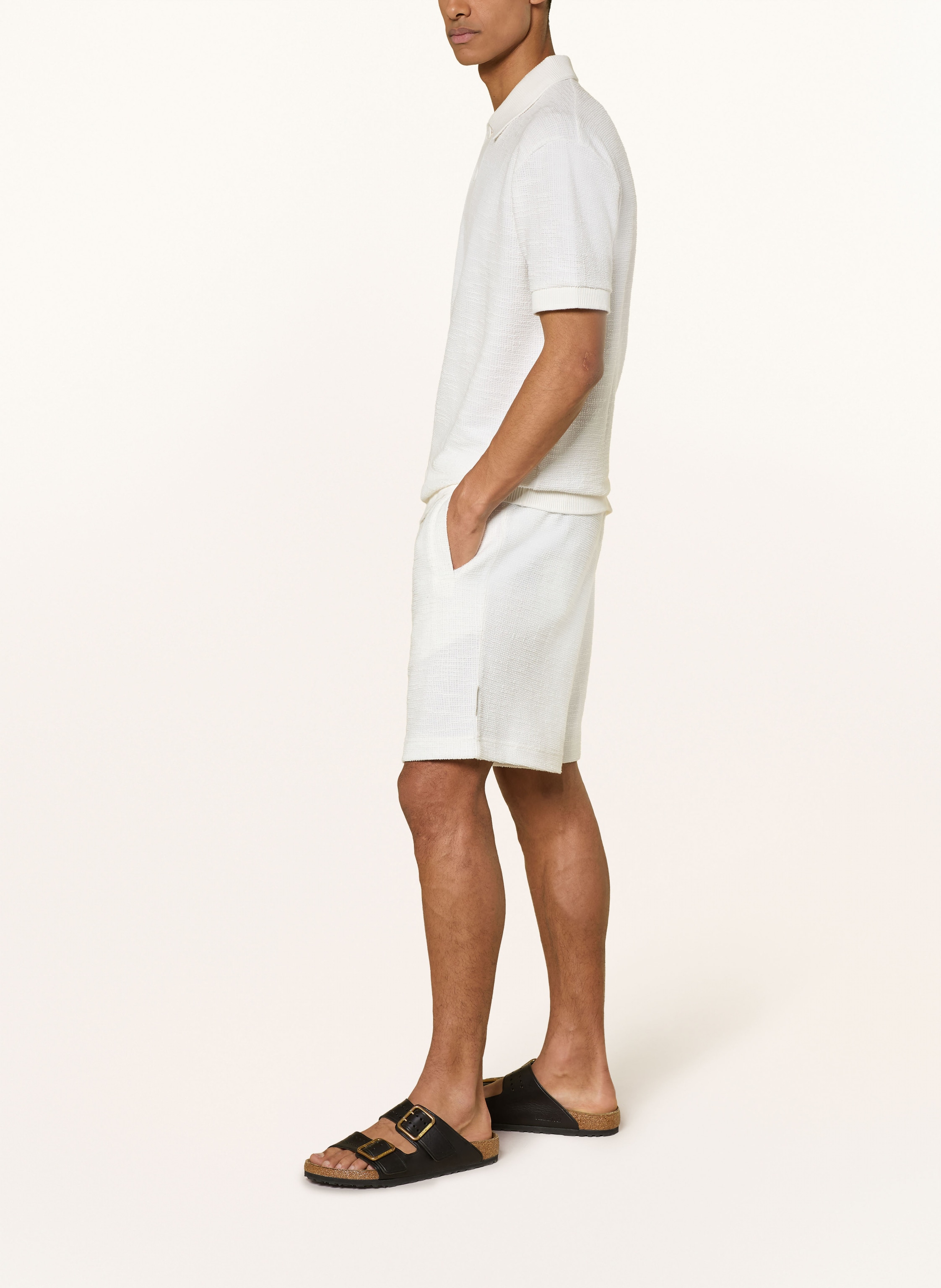 Thumbnail - Marc O'polo Bouclé-Shorts Relaxed Fit weiss