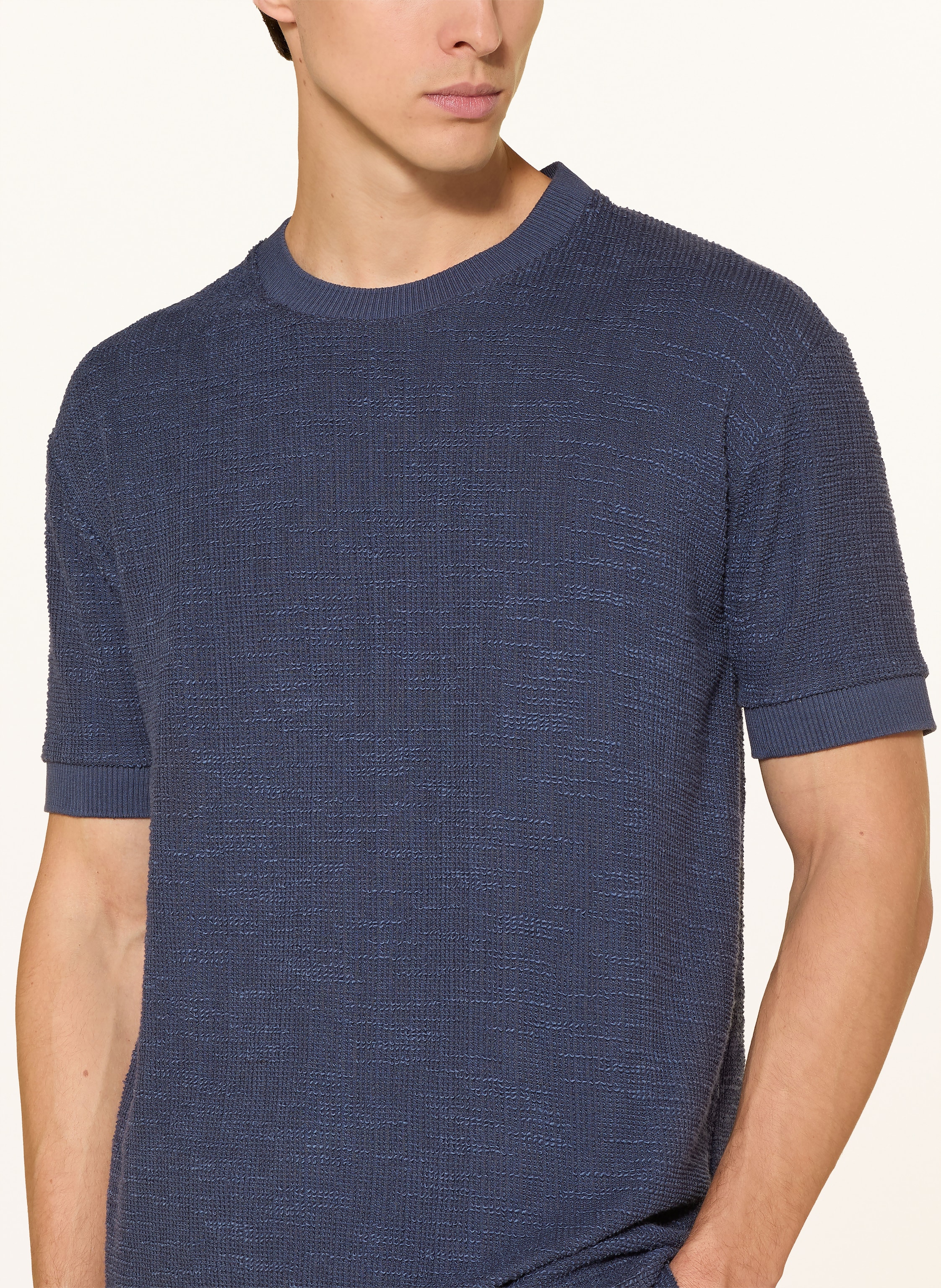 Thumbnail - Marc O'polo T-Shirt Aus Bouclé blau