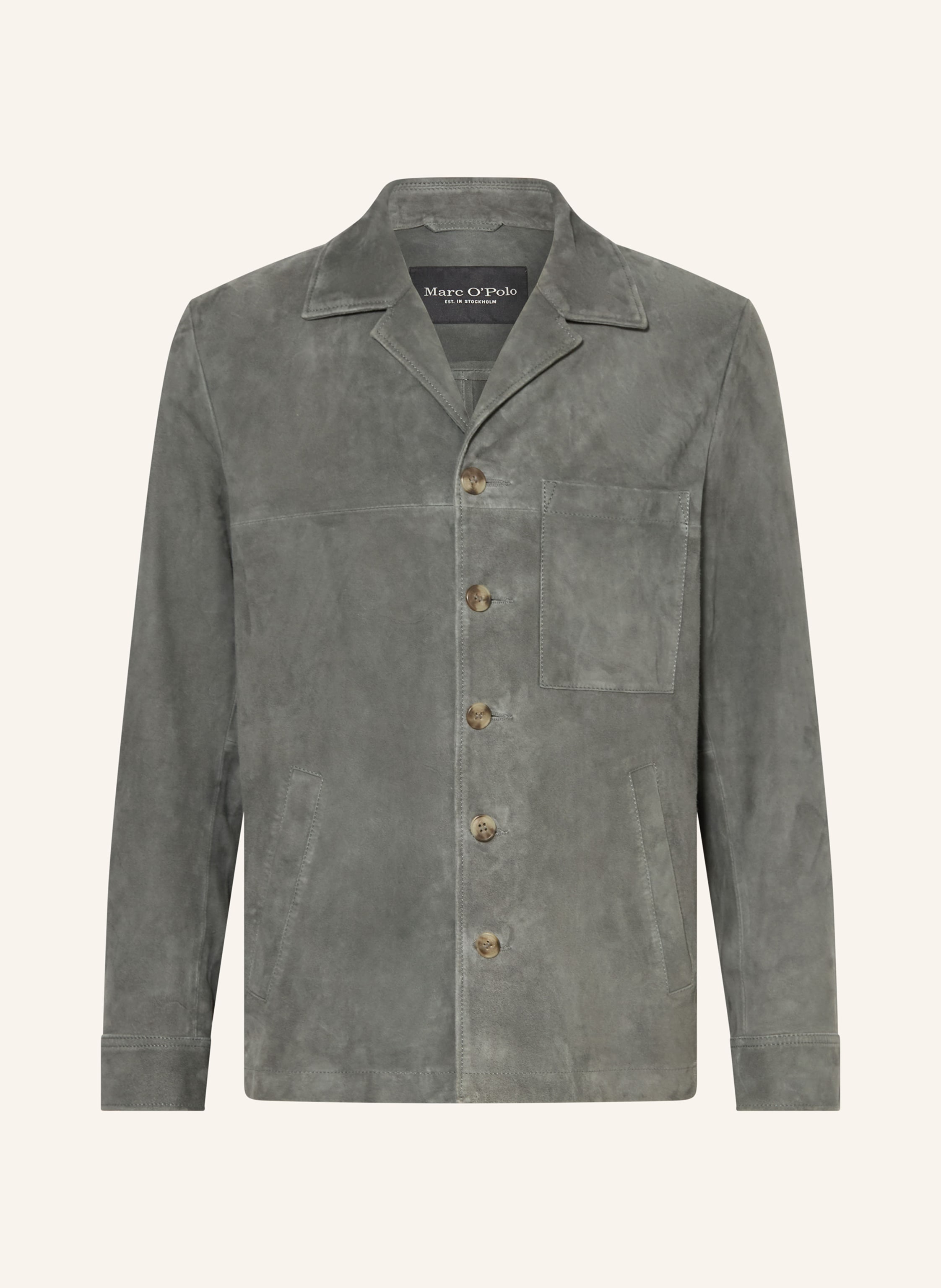 Marc O'polo Leder-Overjacket gruen