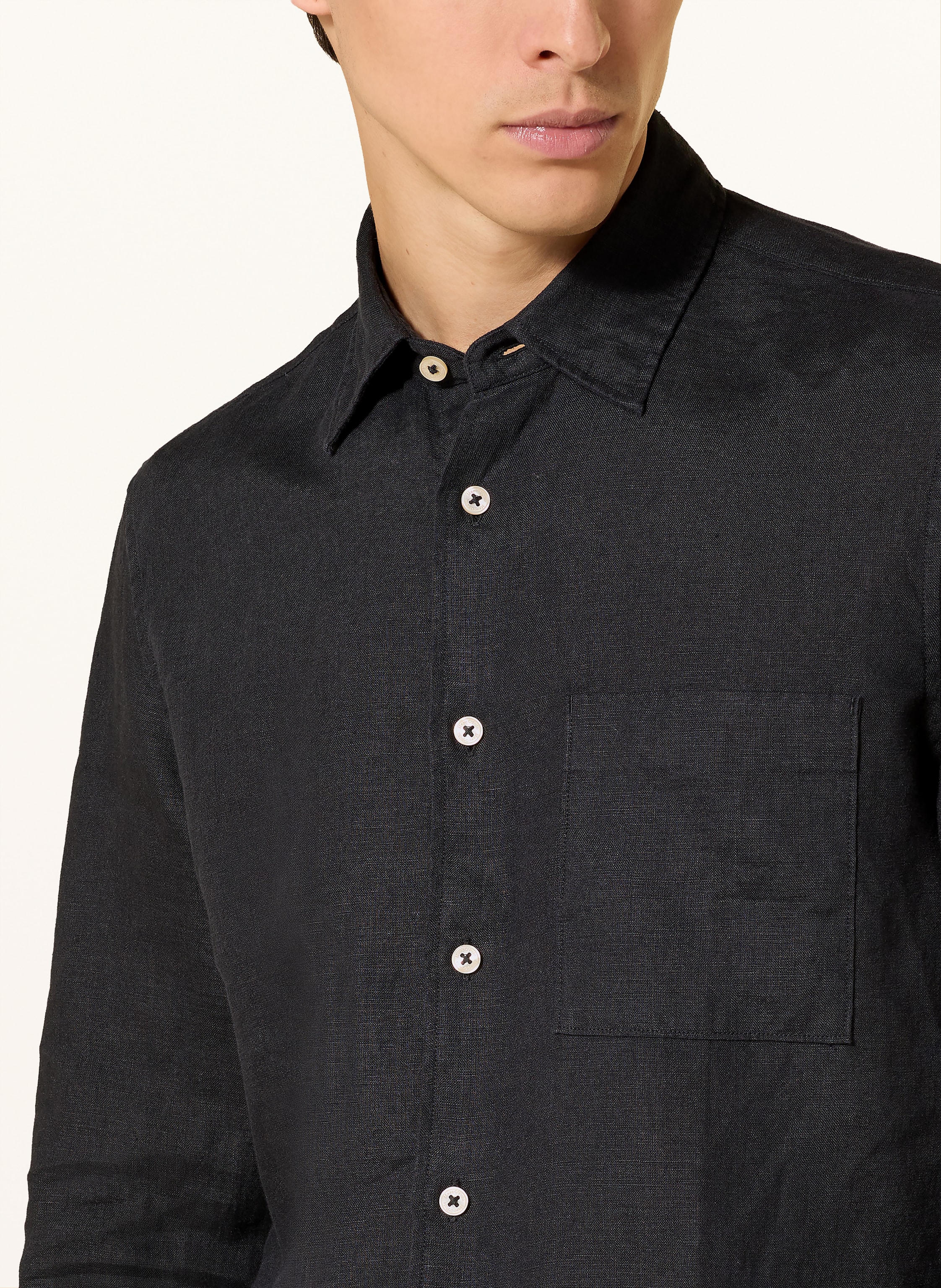 Thumbnail - Marc O'polo Leinenhemd Regular Fit schwarz
