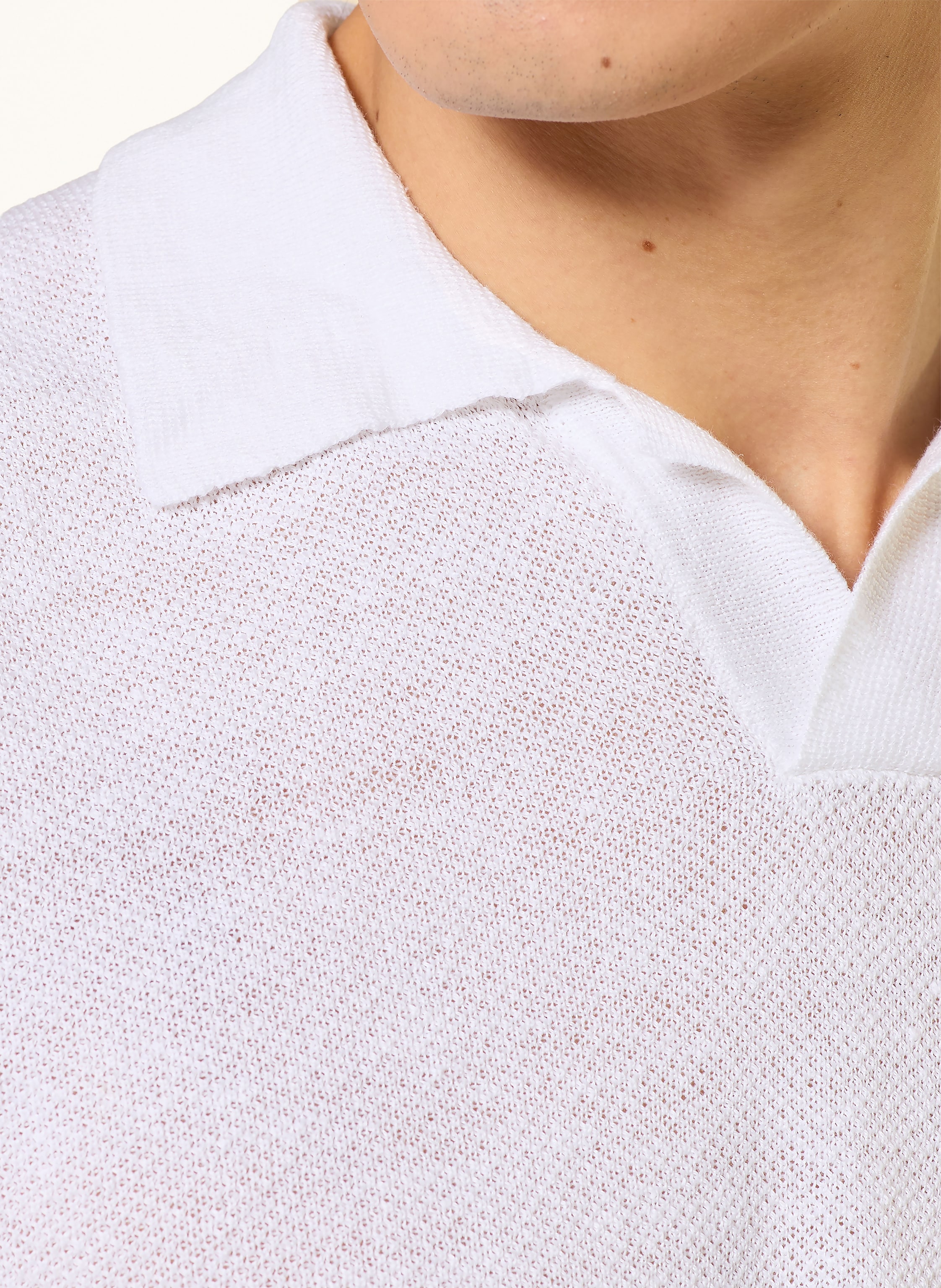 Thumbnail - Roberto Collina Strick-Poloshirt Aus Leinen weiss