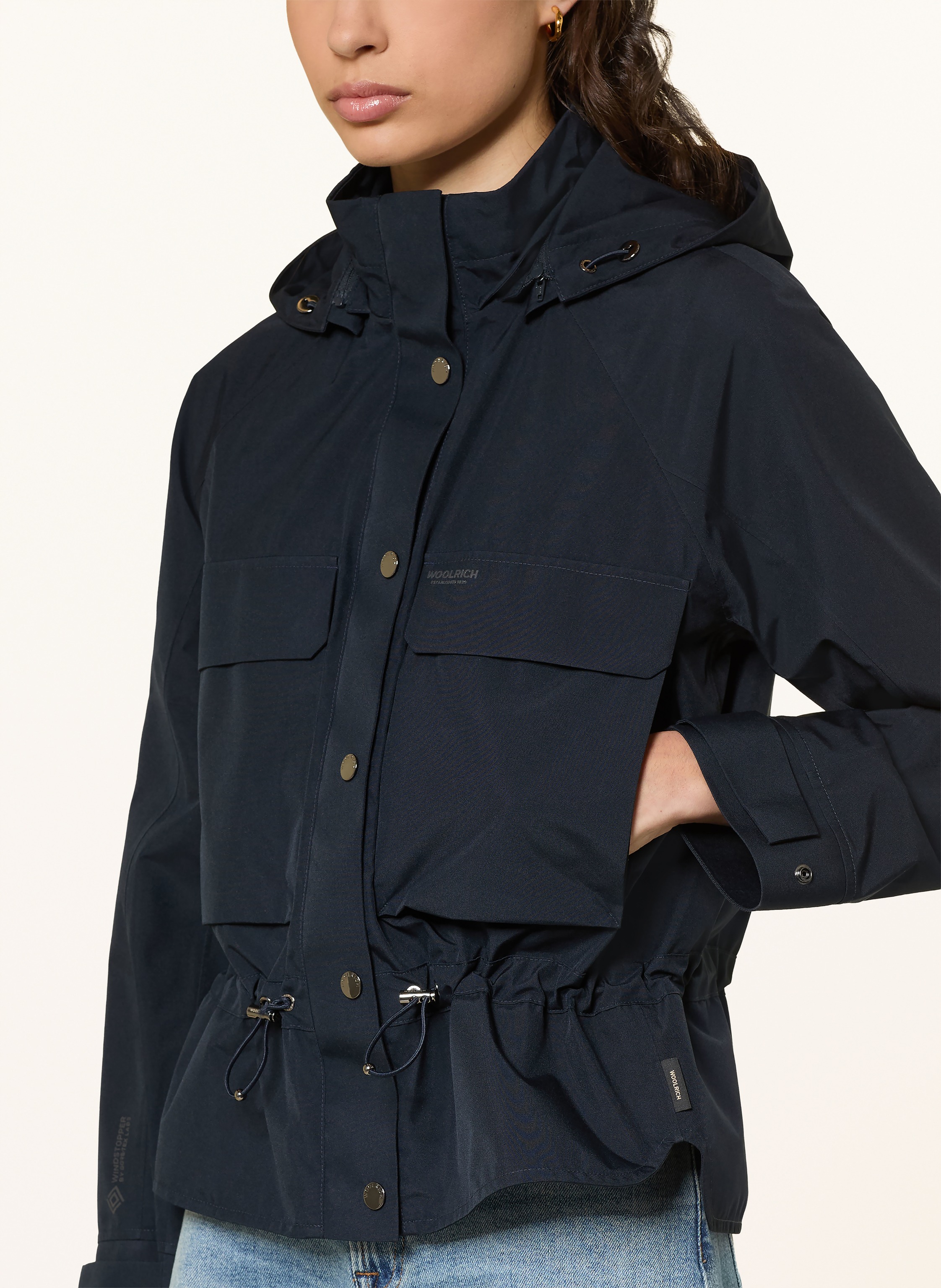 Thumbnail - Woolrich Regenjacke Mit Abnehmbarer Kapuze blau