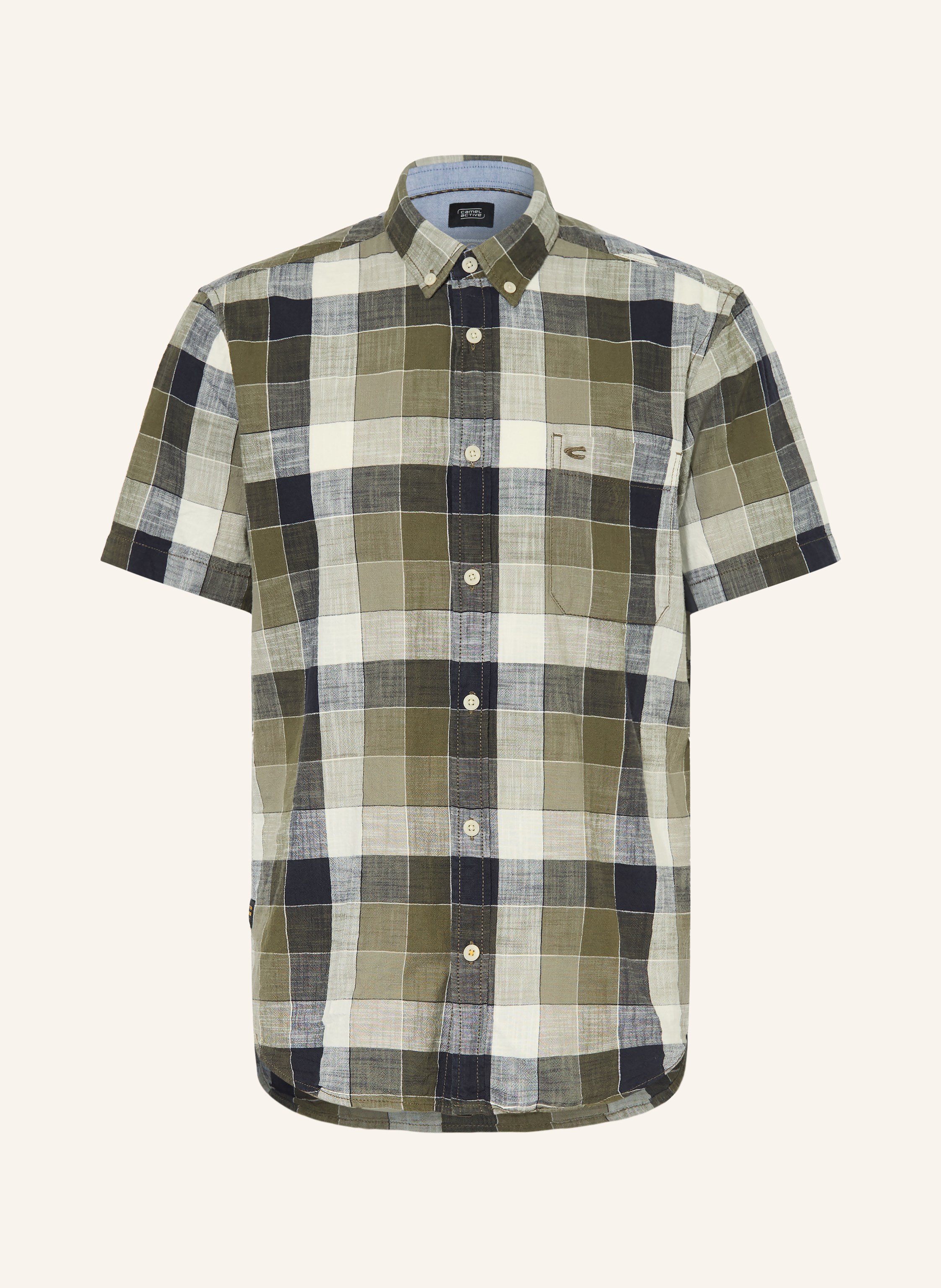 Camel Active Kurzarm-Hemd Regular Fit gruen
