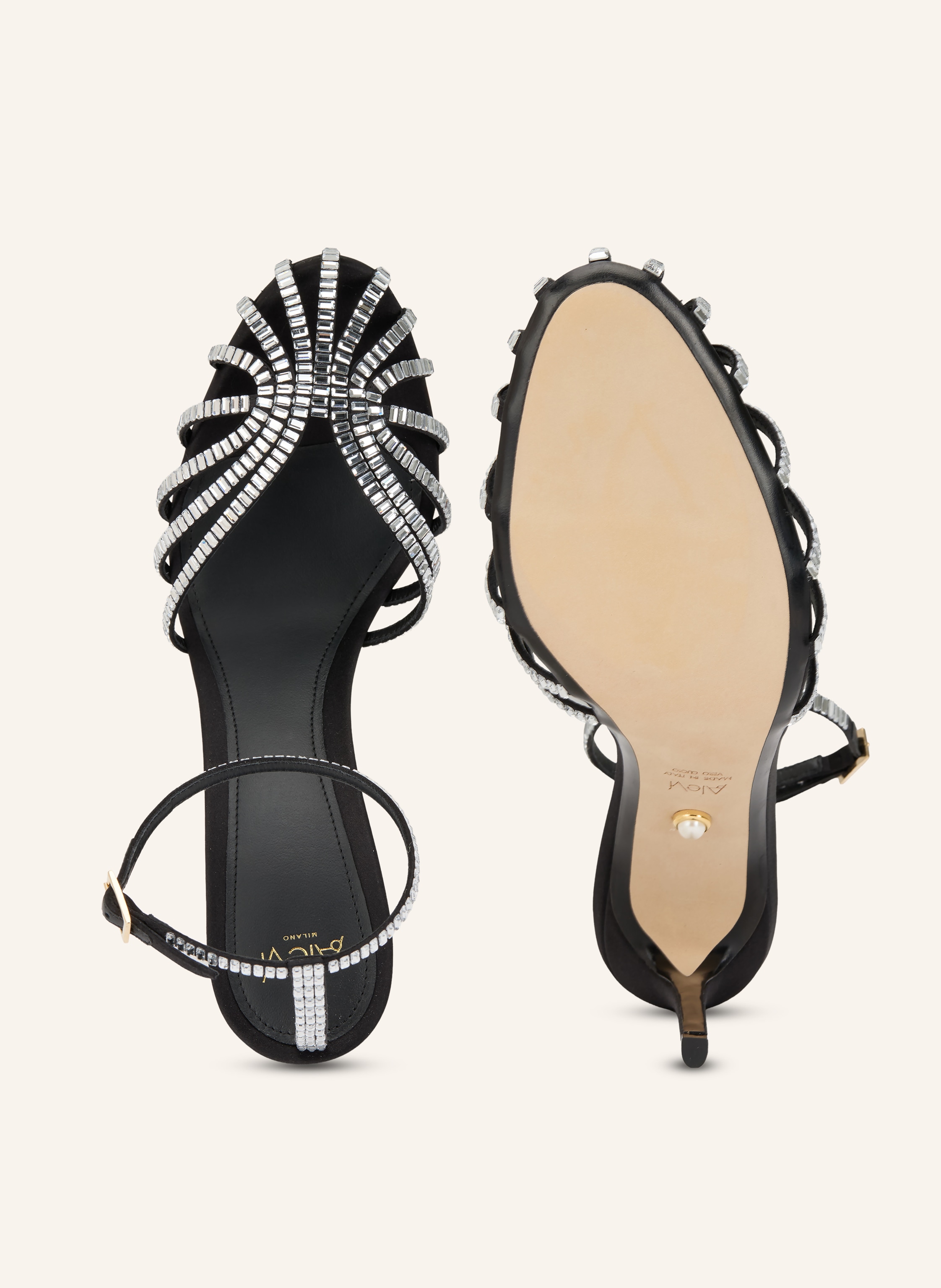 Thumbnail - Alevi Sandaletten Penelope 110 Mit Schmucksteinen schwarz