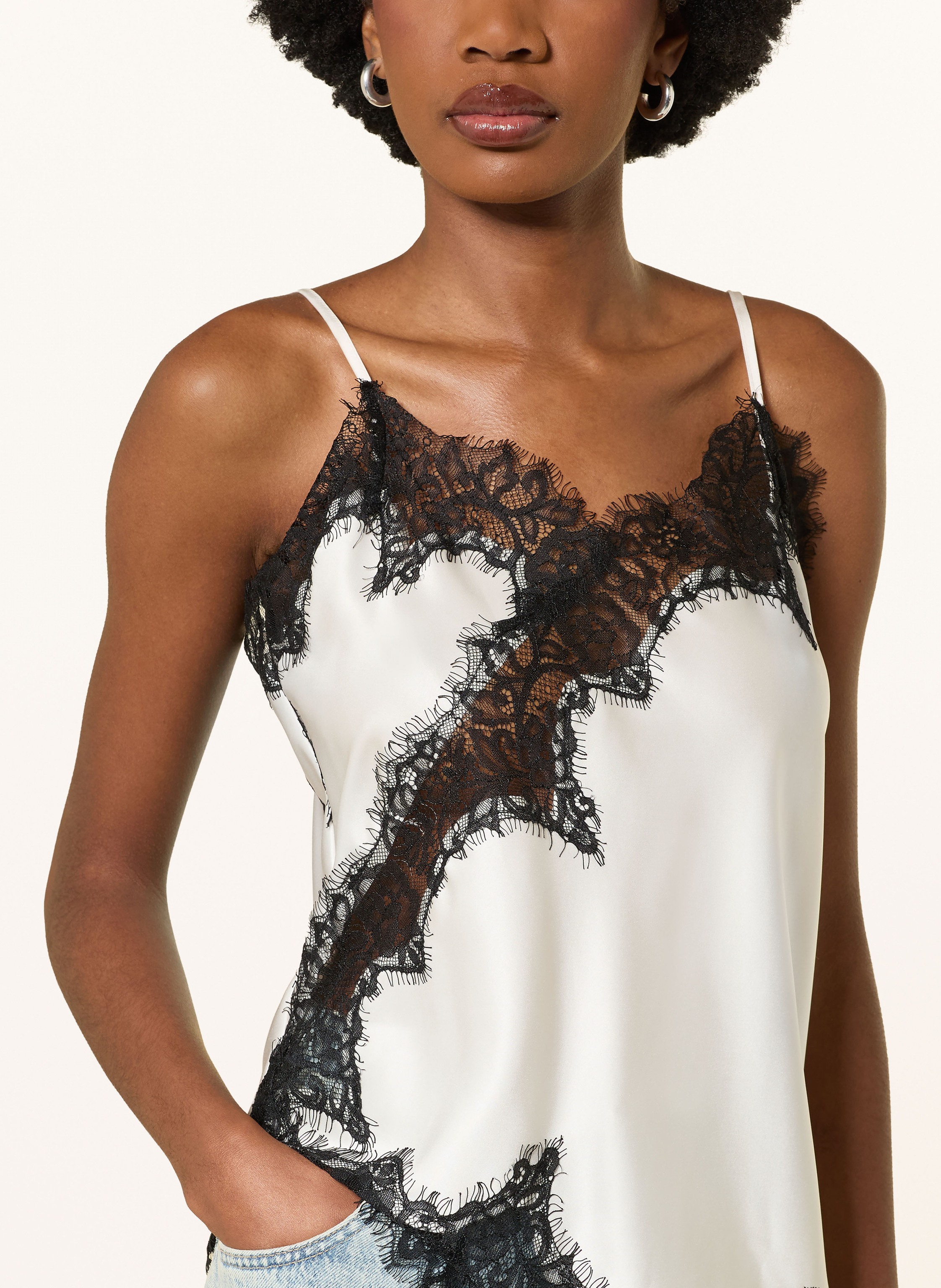 Thumbnail - Mrs & Hugs Satintop Mit Spitze weiss