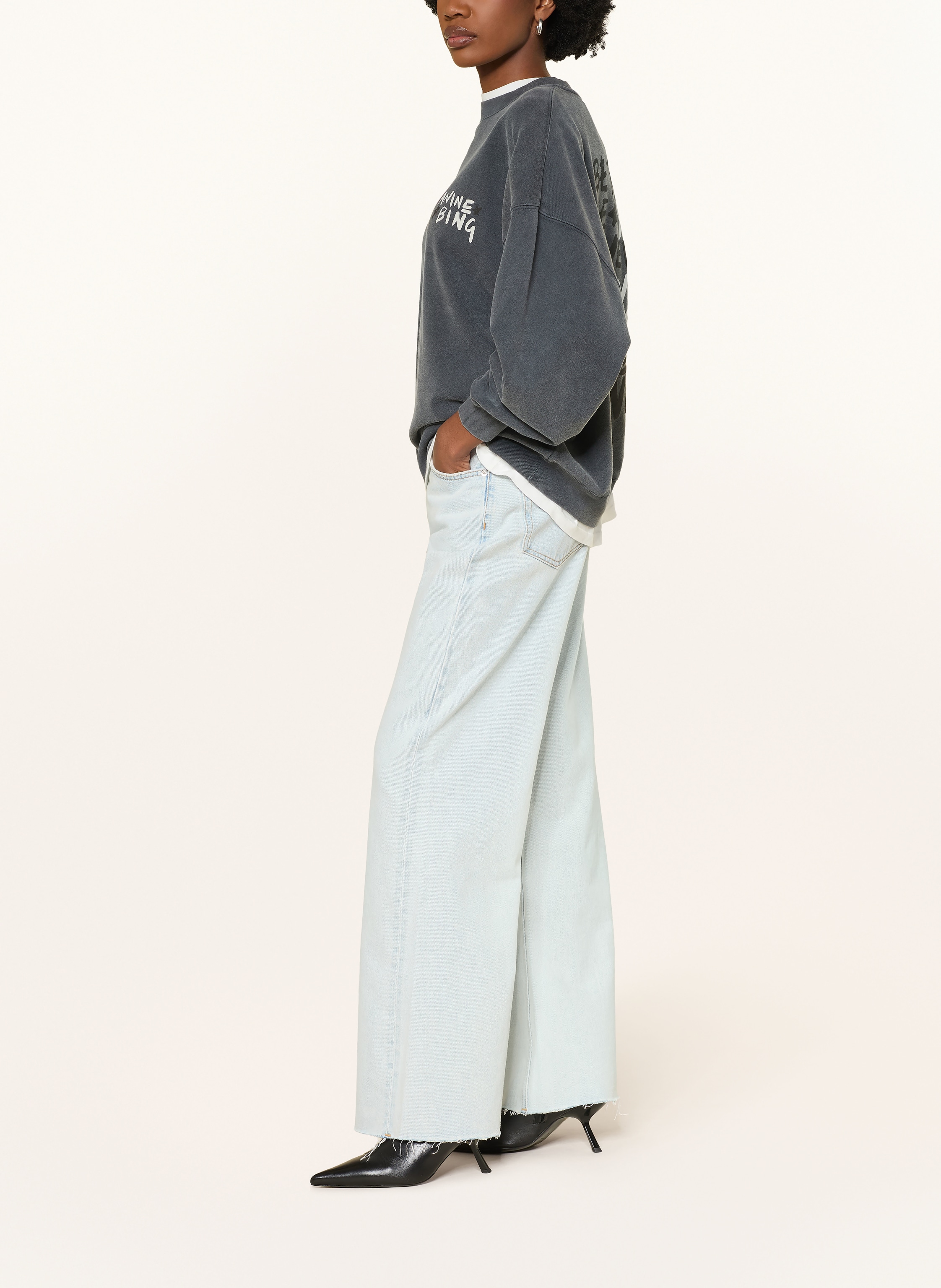 Thumbnail - Anine Bing Wide Leg Jeans Lewis blau