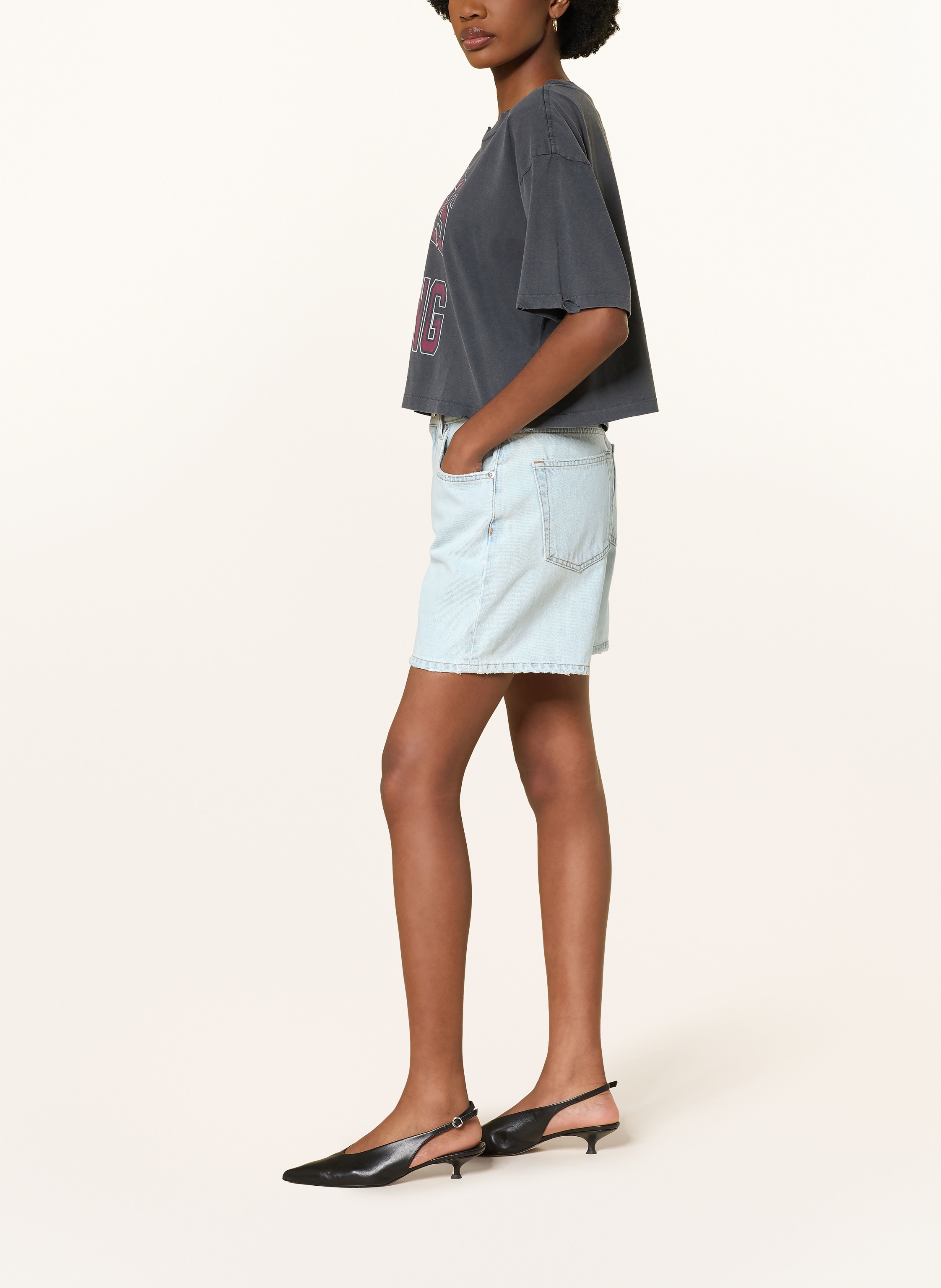 Thumbnail - Anine Bing Jeansshorts Delaney blau