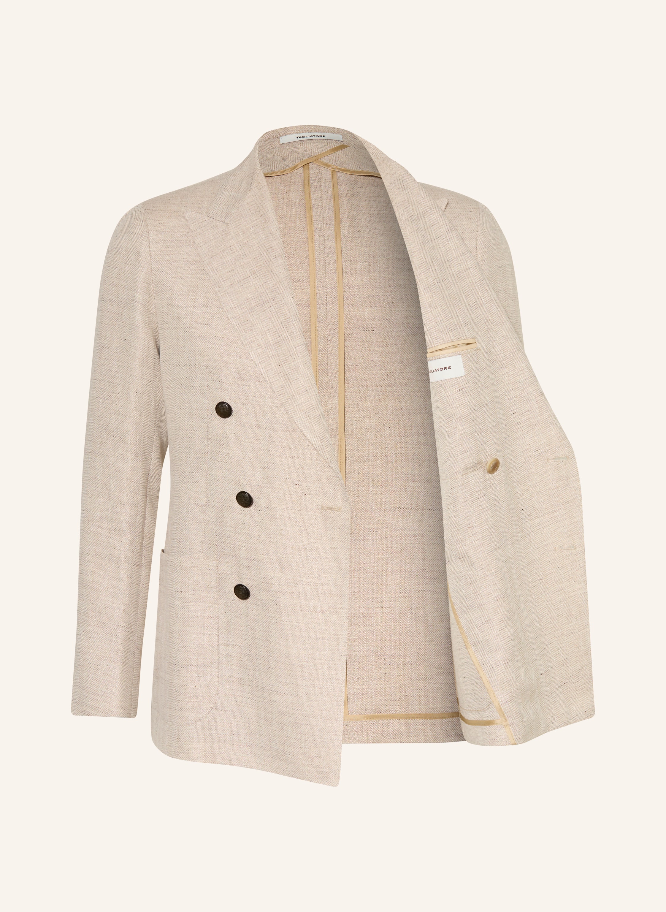 Thumbnail - Tagliatore Sakko Slim Fit Mit Leinen beige