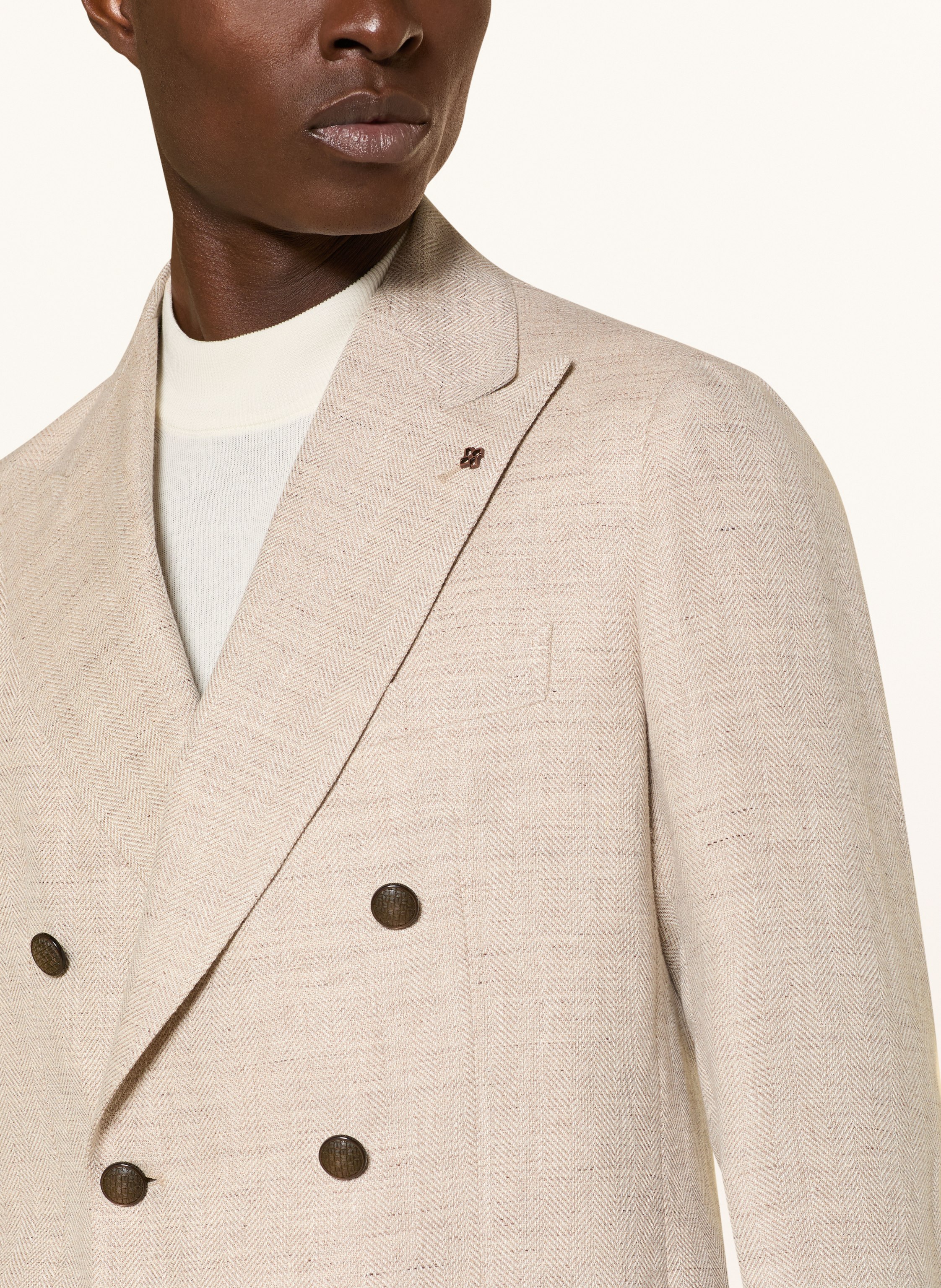 Thumbnail - Tagliatore Sakko Slim Fit Mit Leinen beige