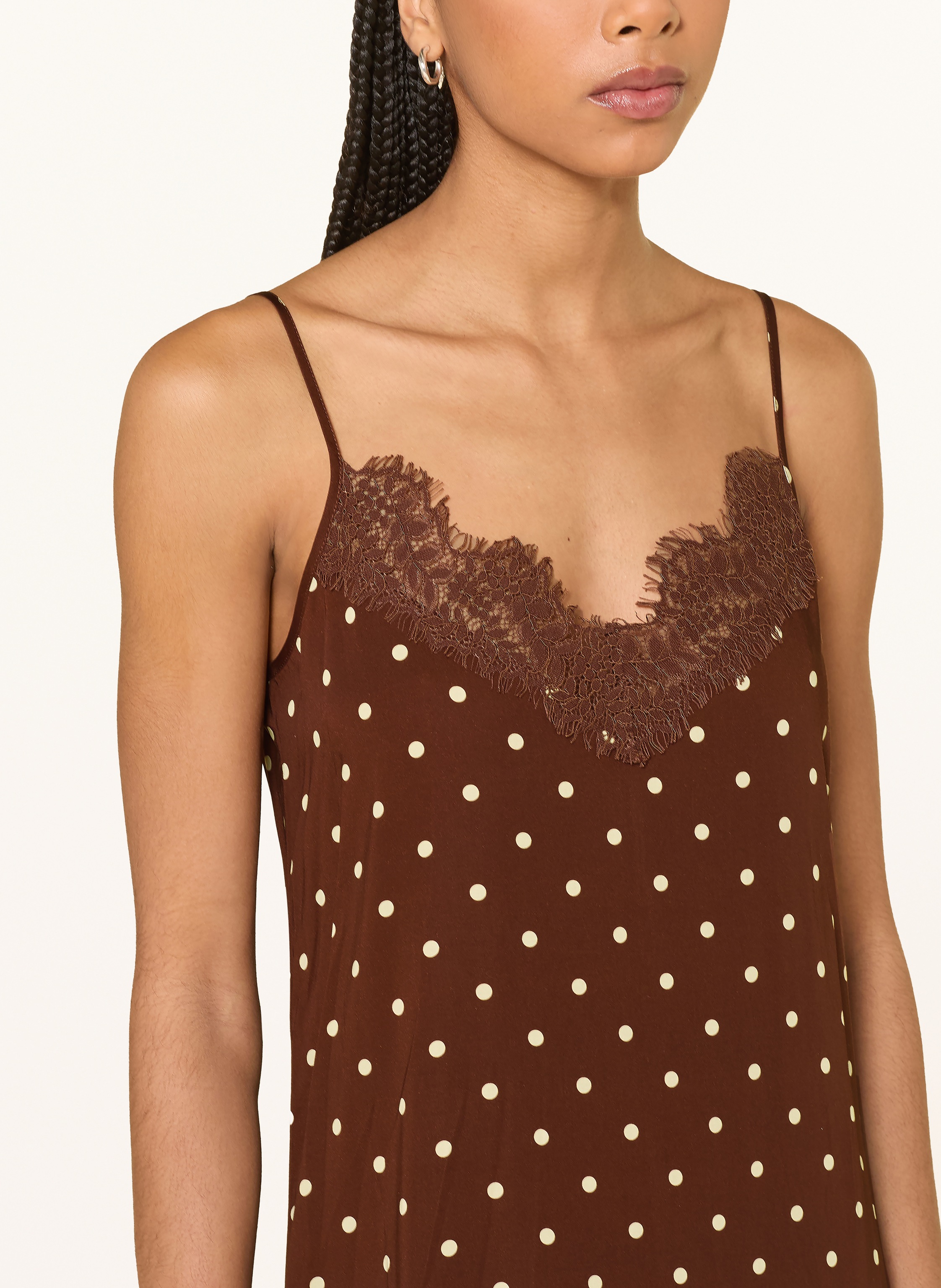 Thumbnail - Oh April Kleid Alma Mit Spitze braun