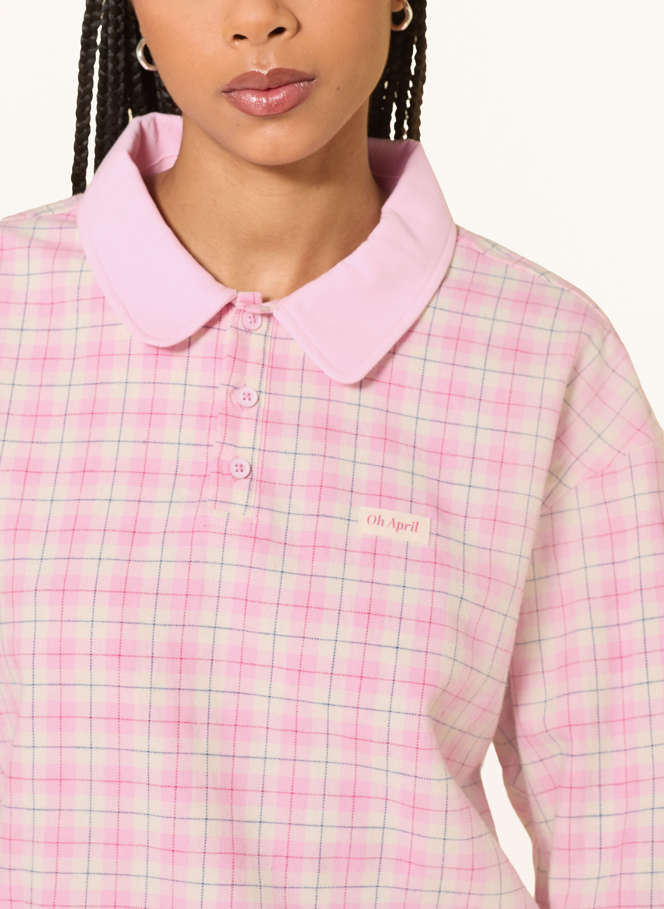 Thumbnail - Oh April Flanell-Poloshirt Diana rosa
